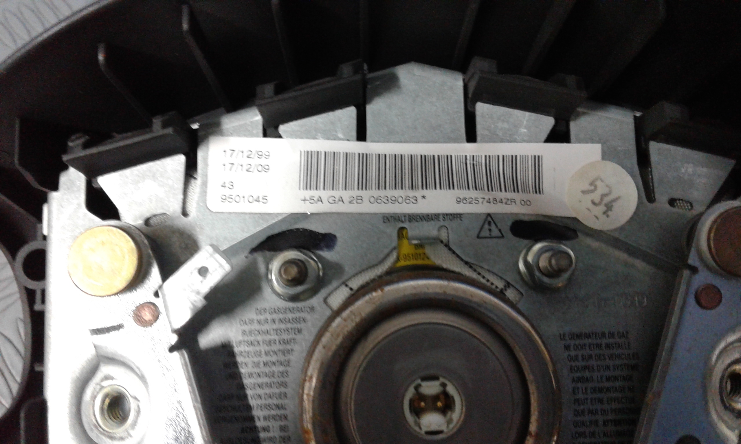 Airbag Volante PEUGEOT 206 1 Serie