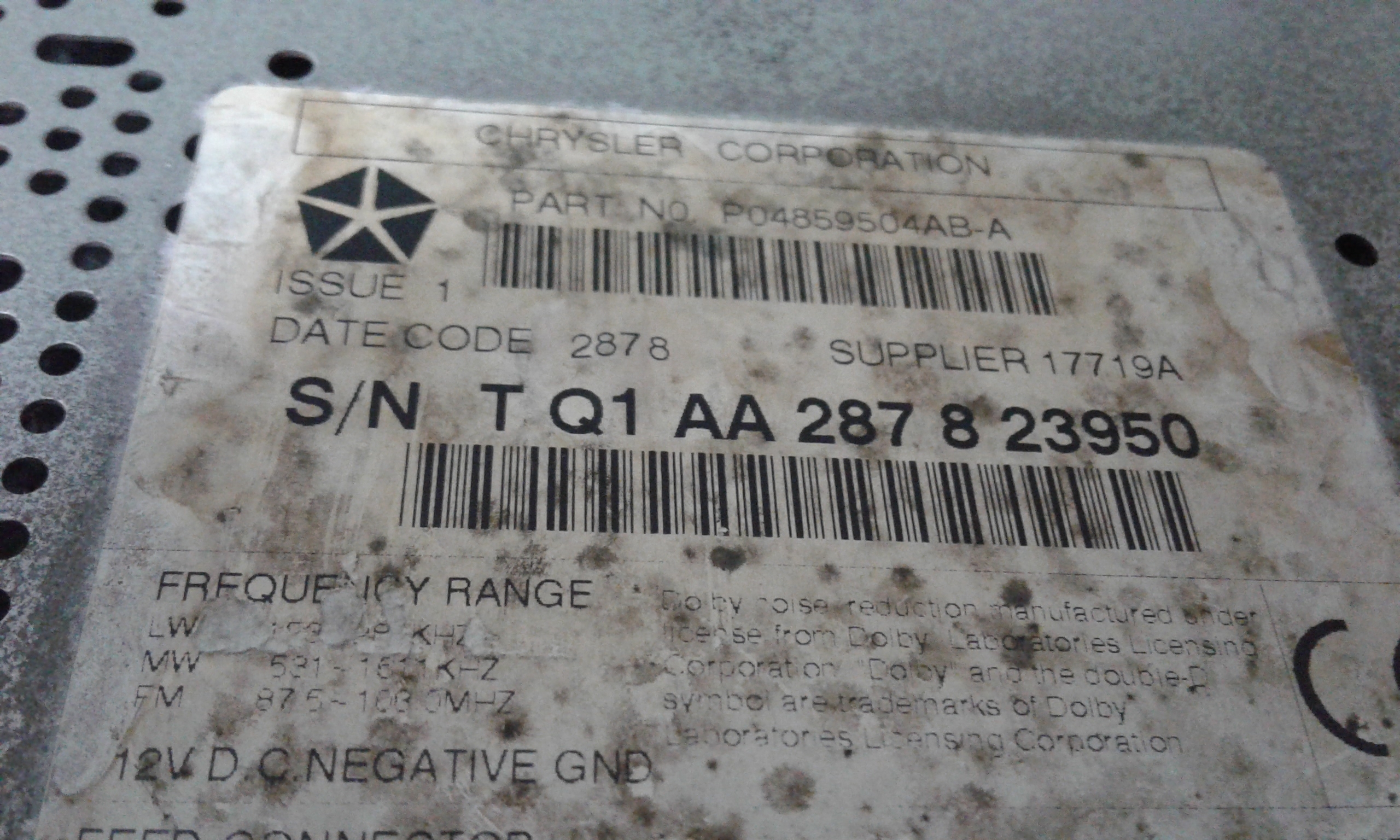 Autoradio CHRYSLER Voyager 2 Serie