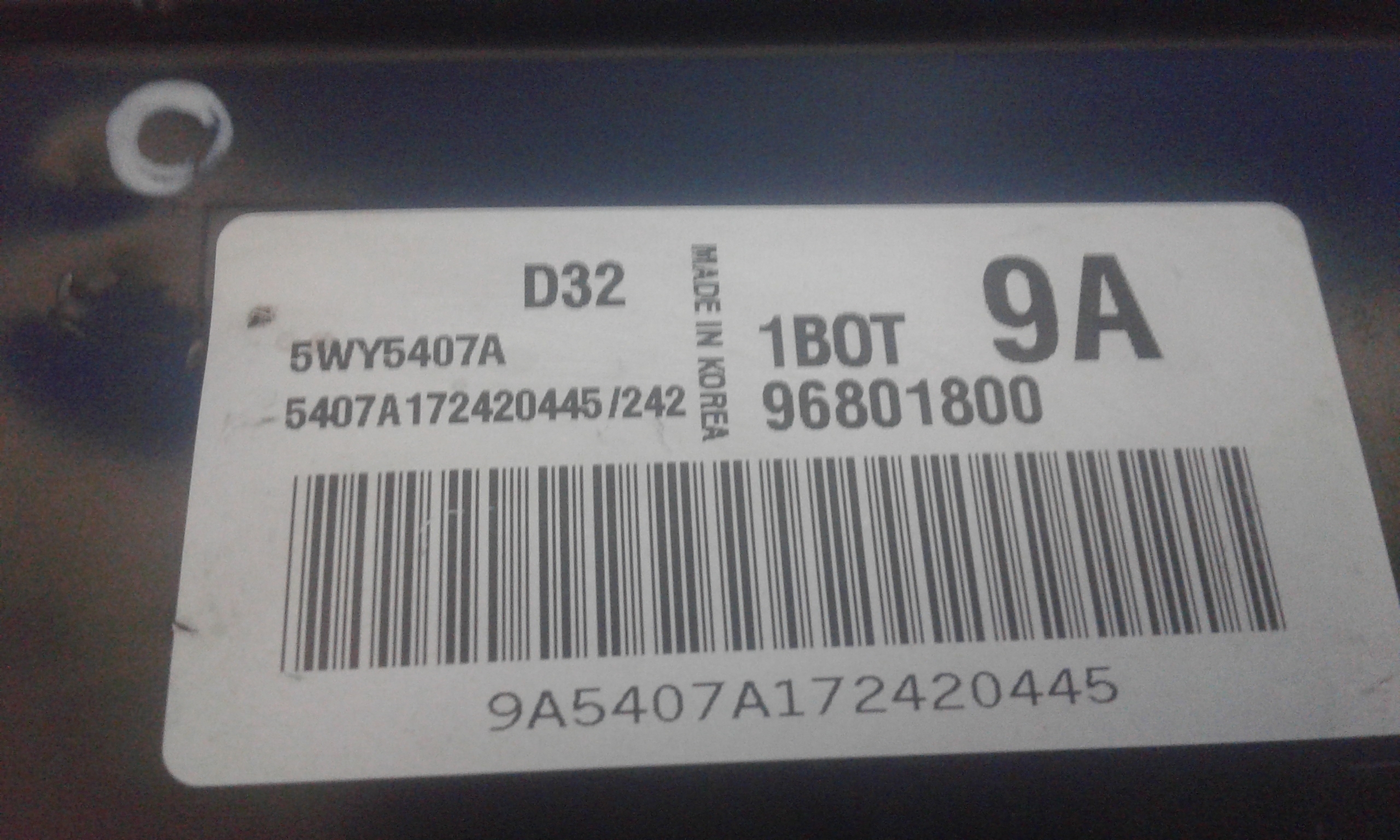 Centralina motore CHEVROLET Matiz 3 Serie