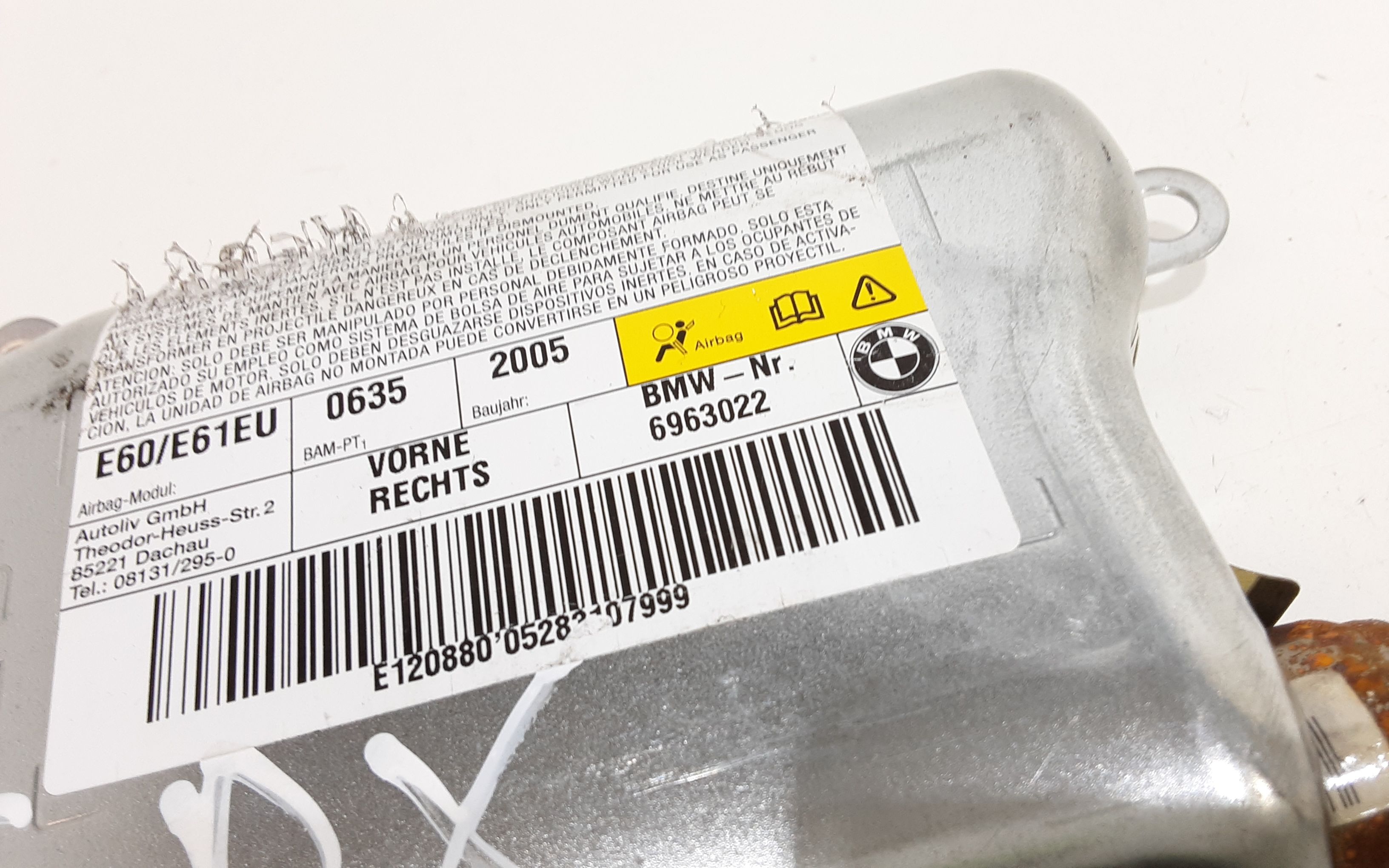 Airbag porta anteriore destra passeggero BMW Serie 5 E60