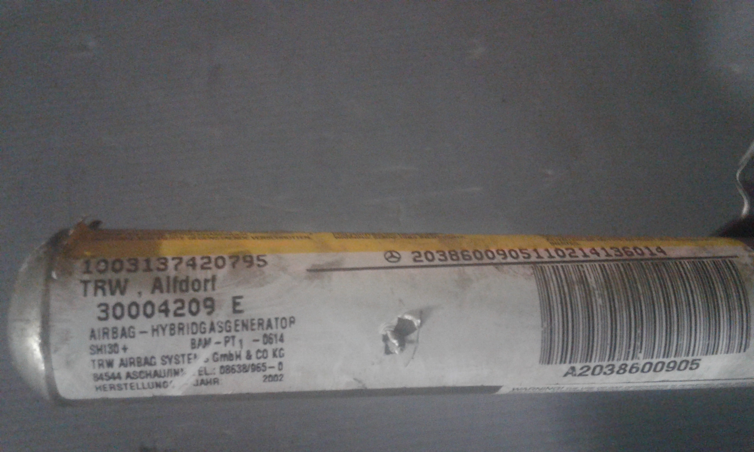 Airbag a tendina laterale Sinistro Guida MERCEDES Classe C Berlina W203