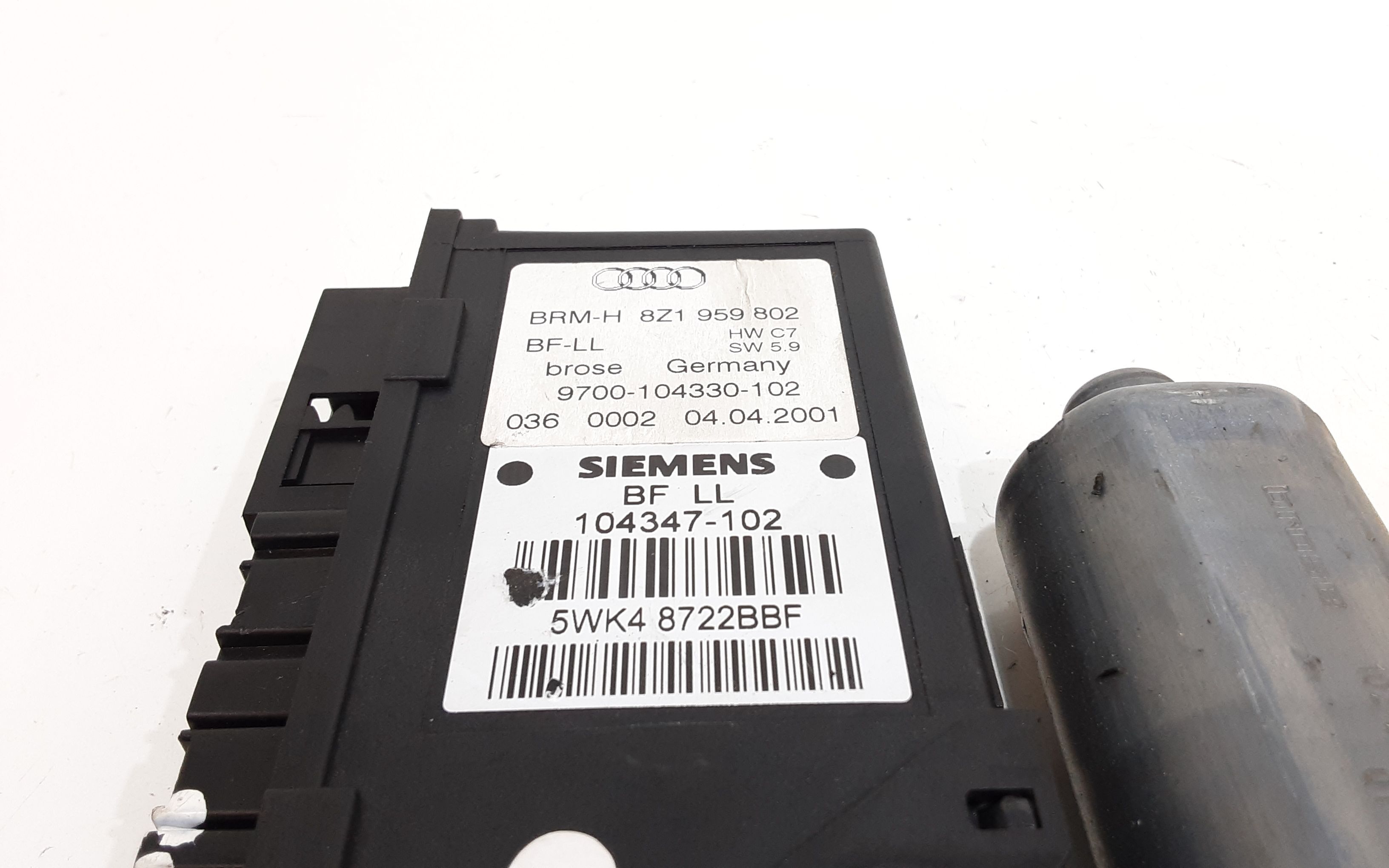 Motorino Alzavetro anteriore destra AUDI A2 Serie (8Z)