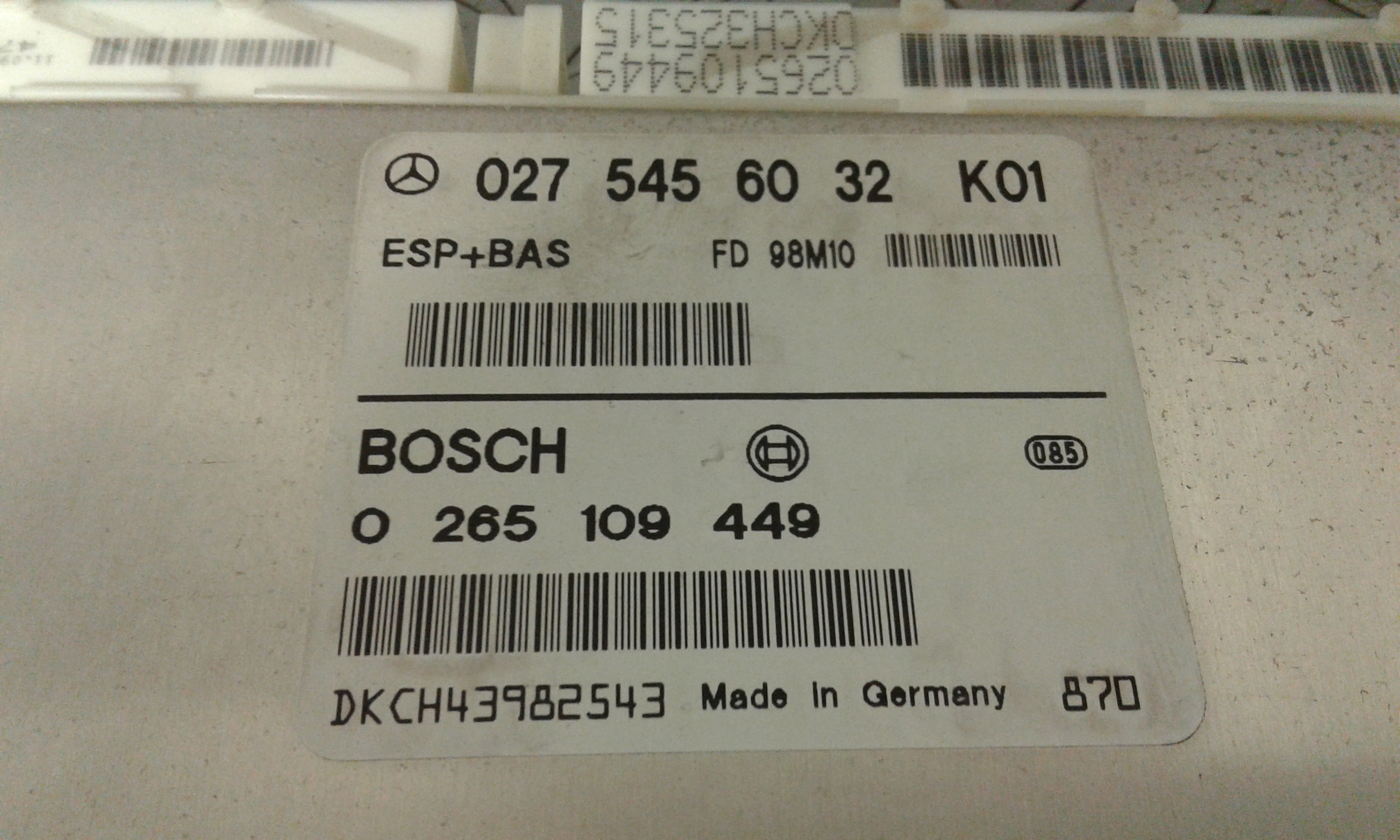 ESP MERCEDES Classe A W168 1 Serie