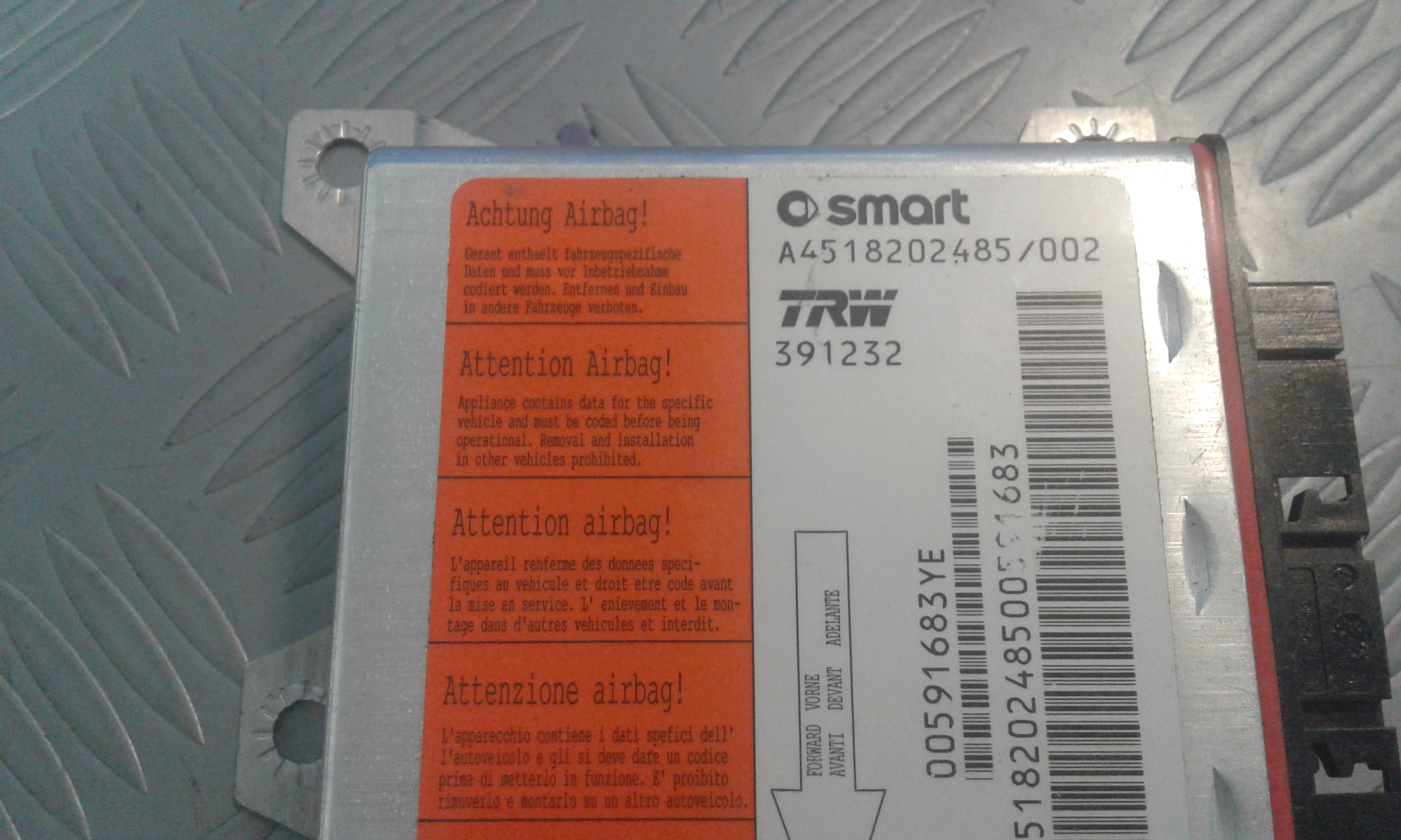 Centralina Airbag SMART Fortwo Coup 3 Serie