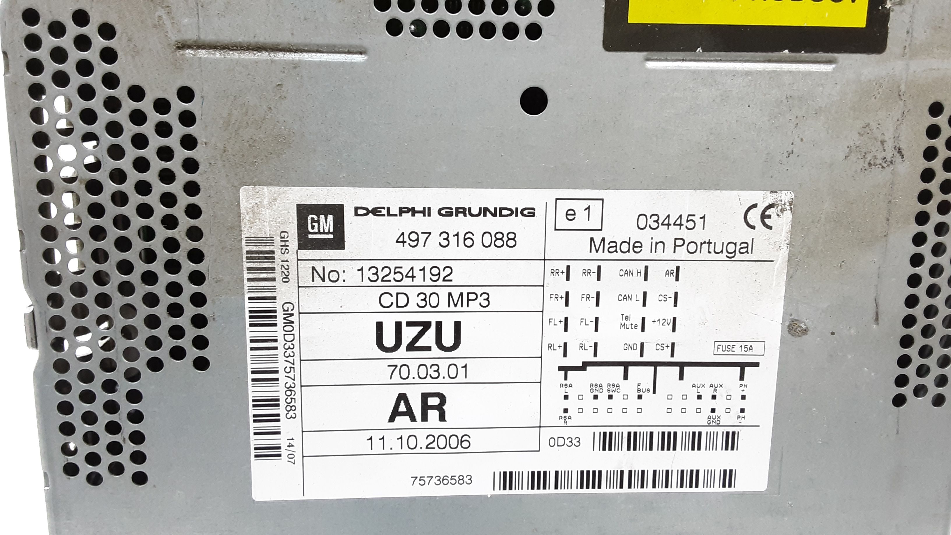 Autoradio MP3 OPEL Corsa D 3P 1 Serie