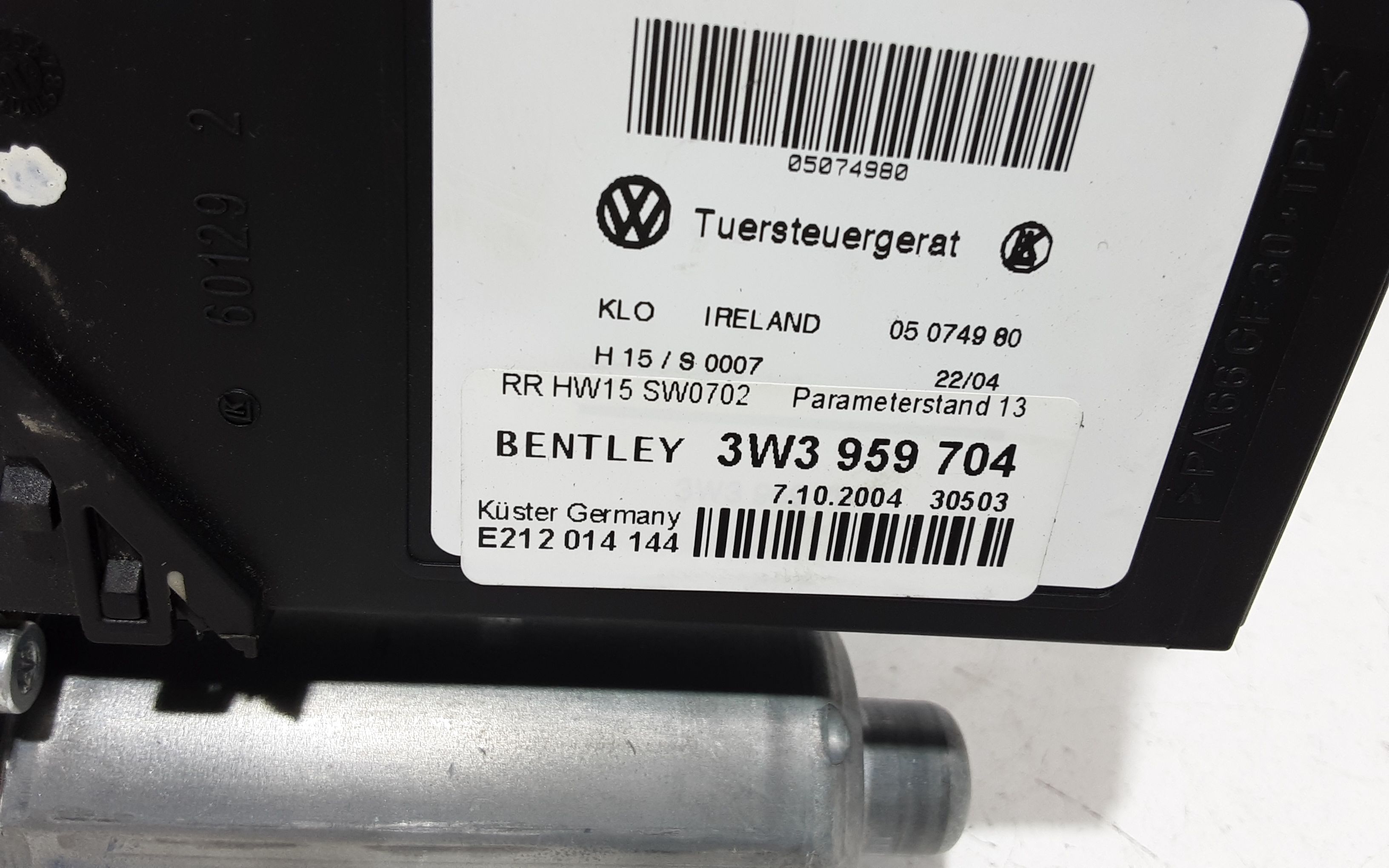 Motorino Alzavetro posteriore destra BENTLEY Continental GT