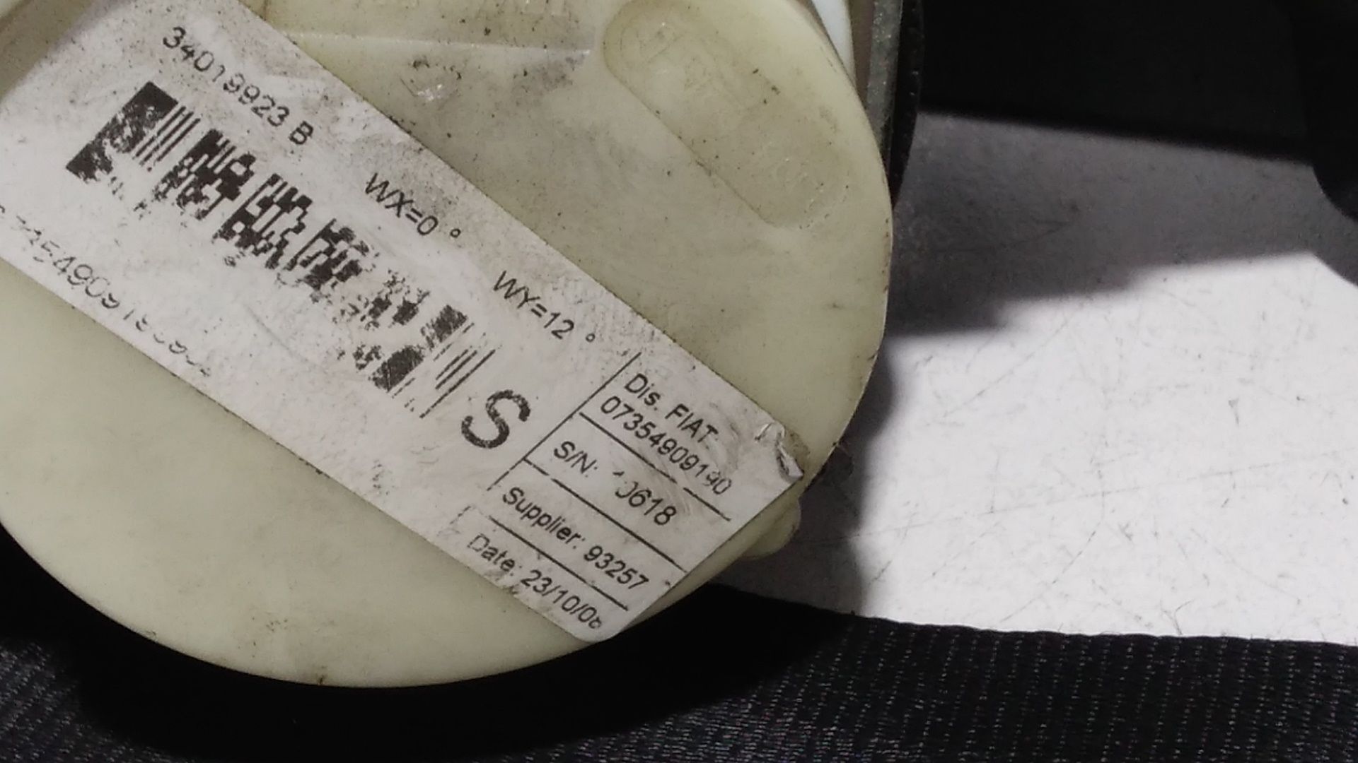 Cintura di Sicurezza anteriore Sinistra con pretensionatore FIAT Bravo 2 Serie