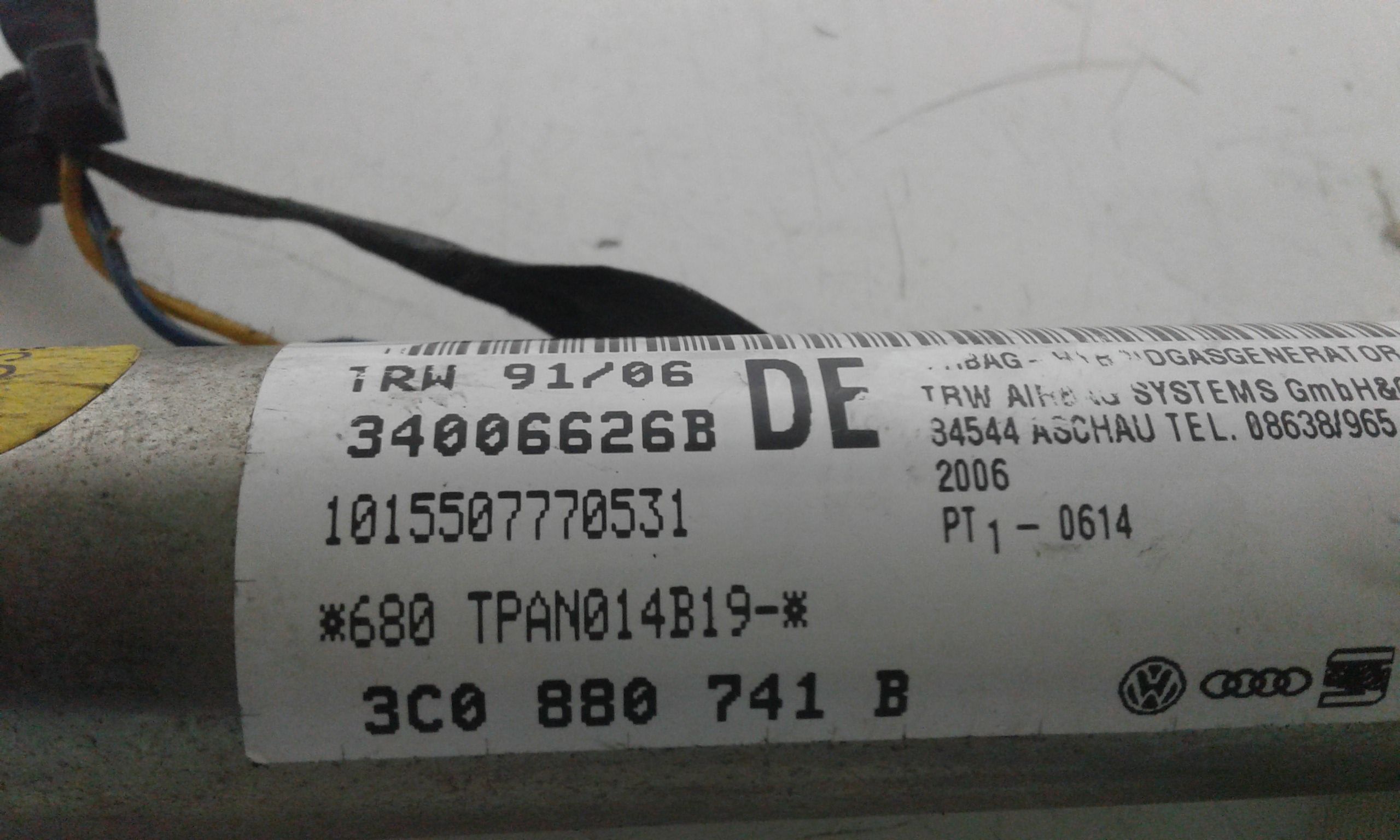 Airbag a tendina laterale Sinistro Guida VOLKSWAGEN Passat Berlina 4 Serie