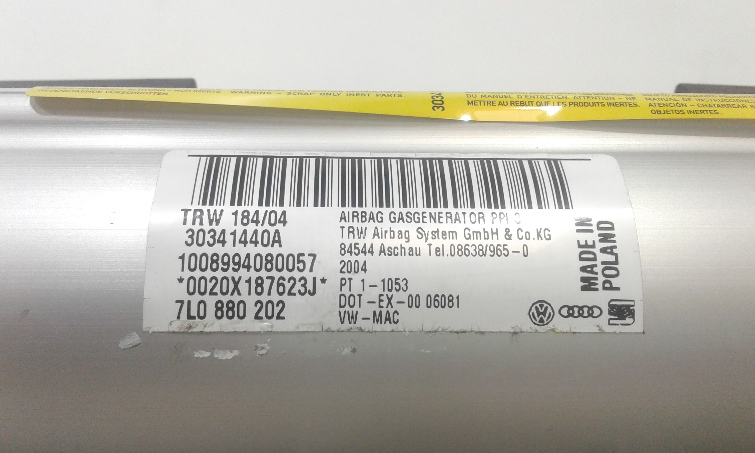 Airbag Passeggero VOLKSWAGEN Touareg 1 Serie