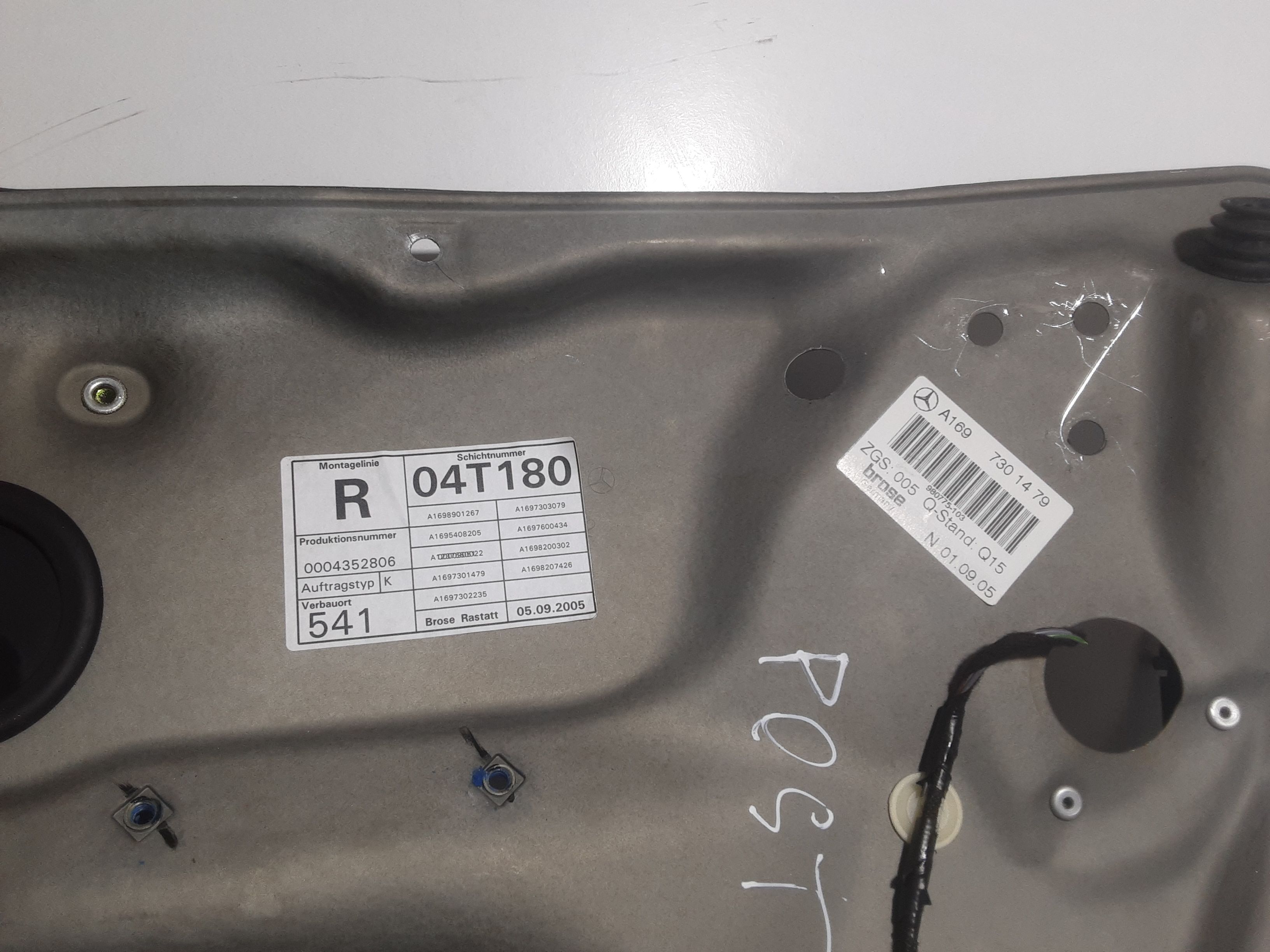 Cremagliera posteriore destra passeggero MERCEDES Classe A W169 3 Serie