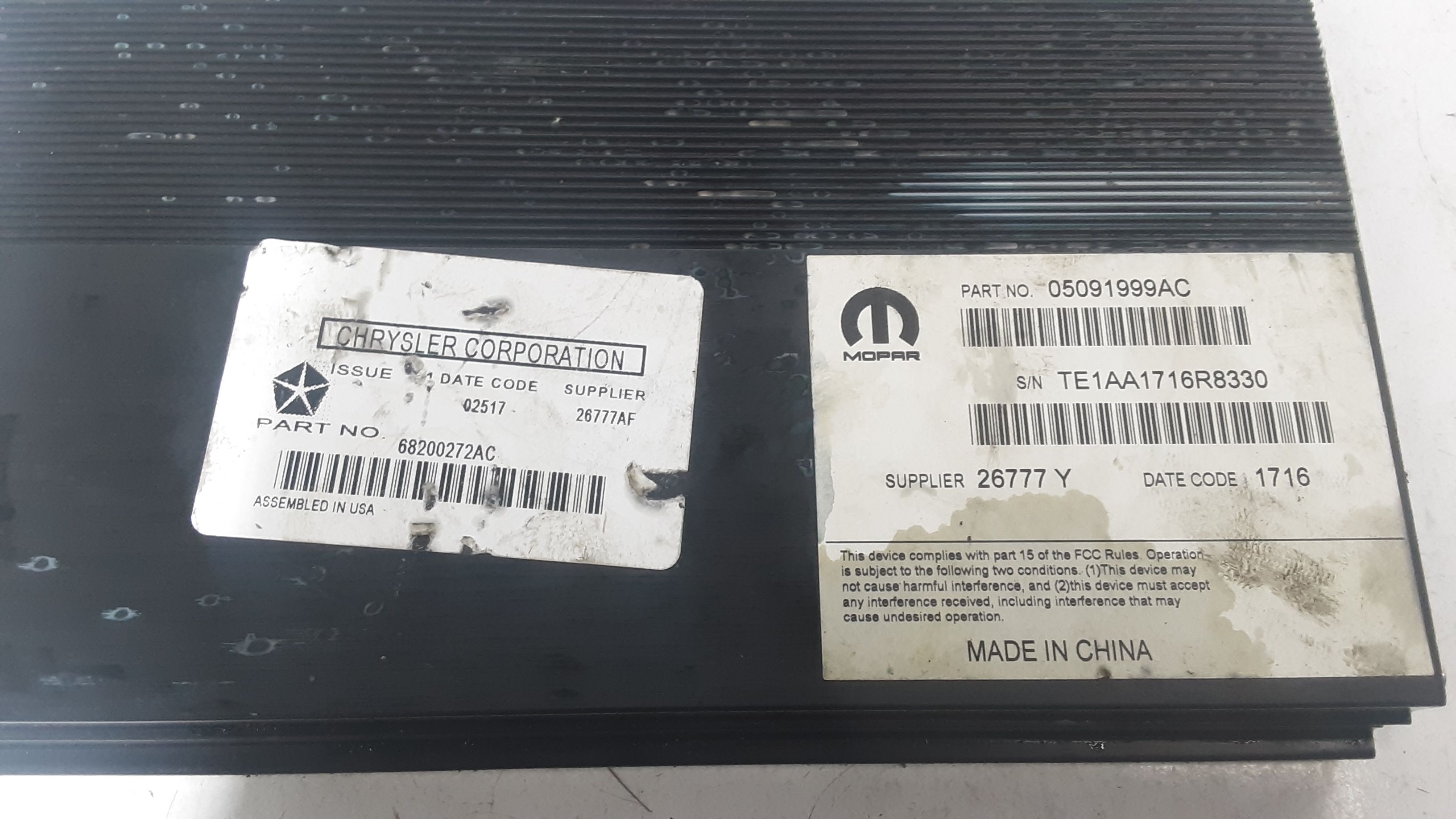 Amplificatore autoradio JEEP Cherokee 6 Serie