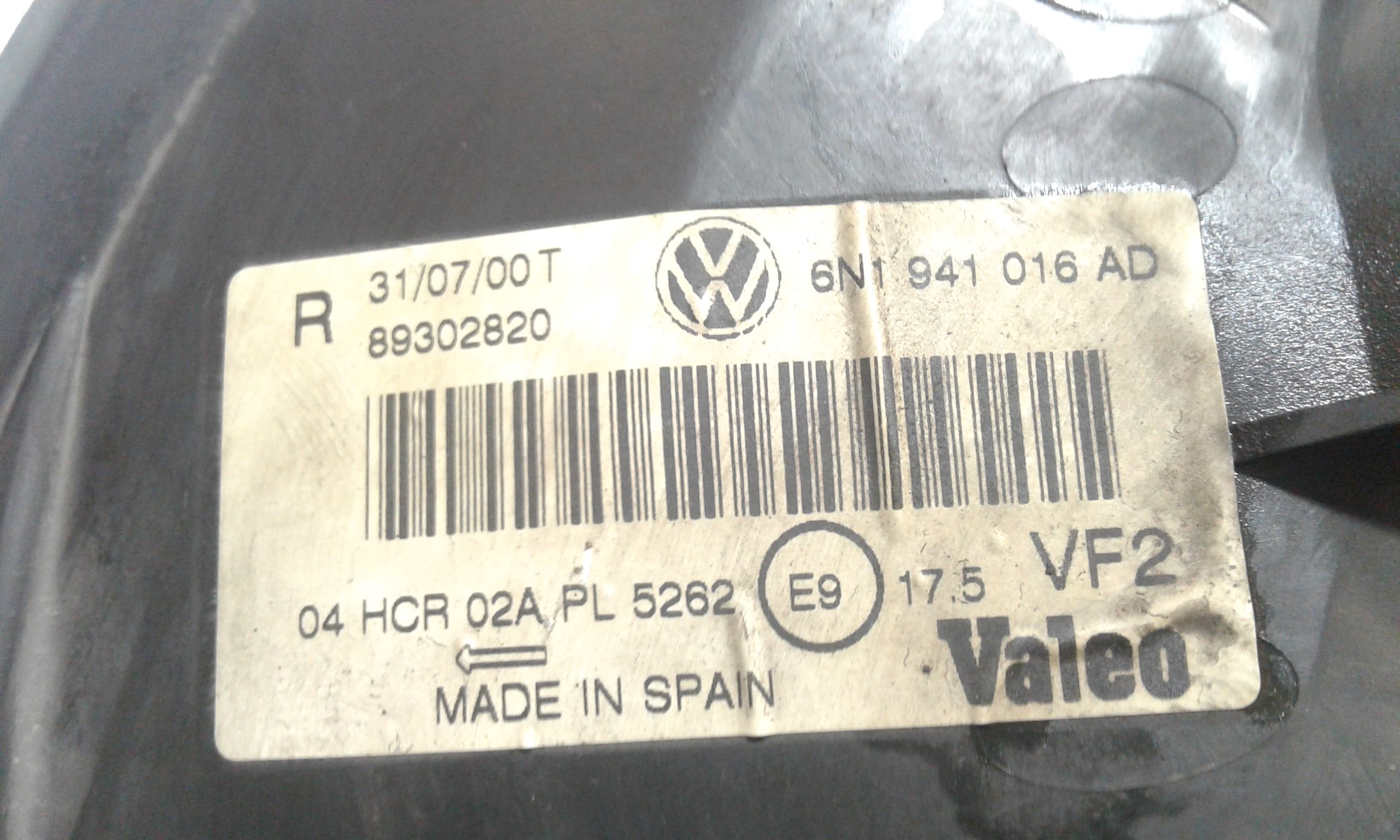 Faro anteriore Destro Passeggero VOLKSWAGEN Polo 3 Serie