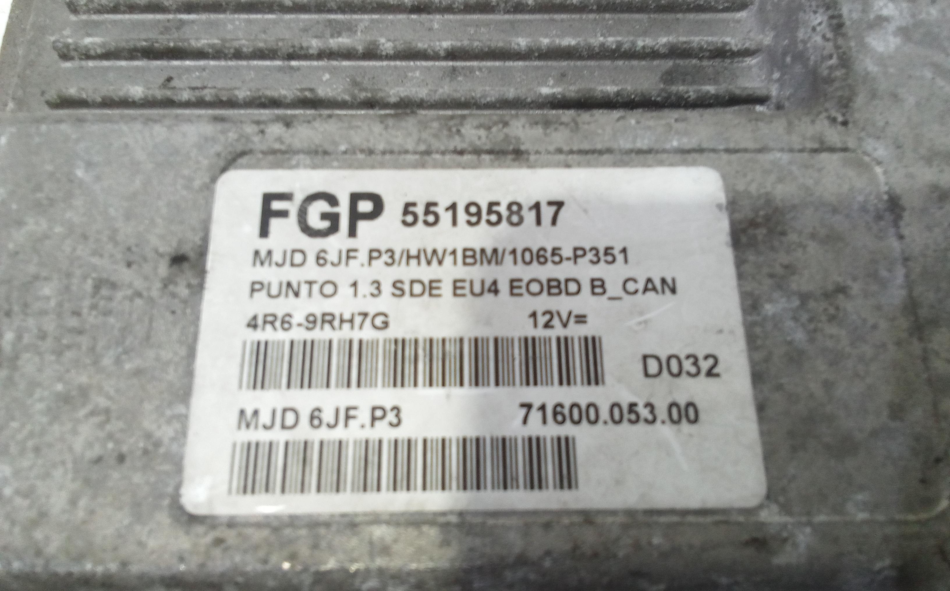 Centralina motore FIAT Punto Berlina 3P 3 Serie