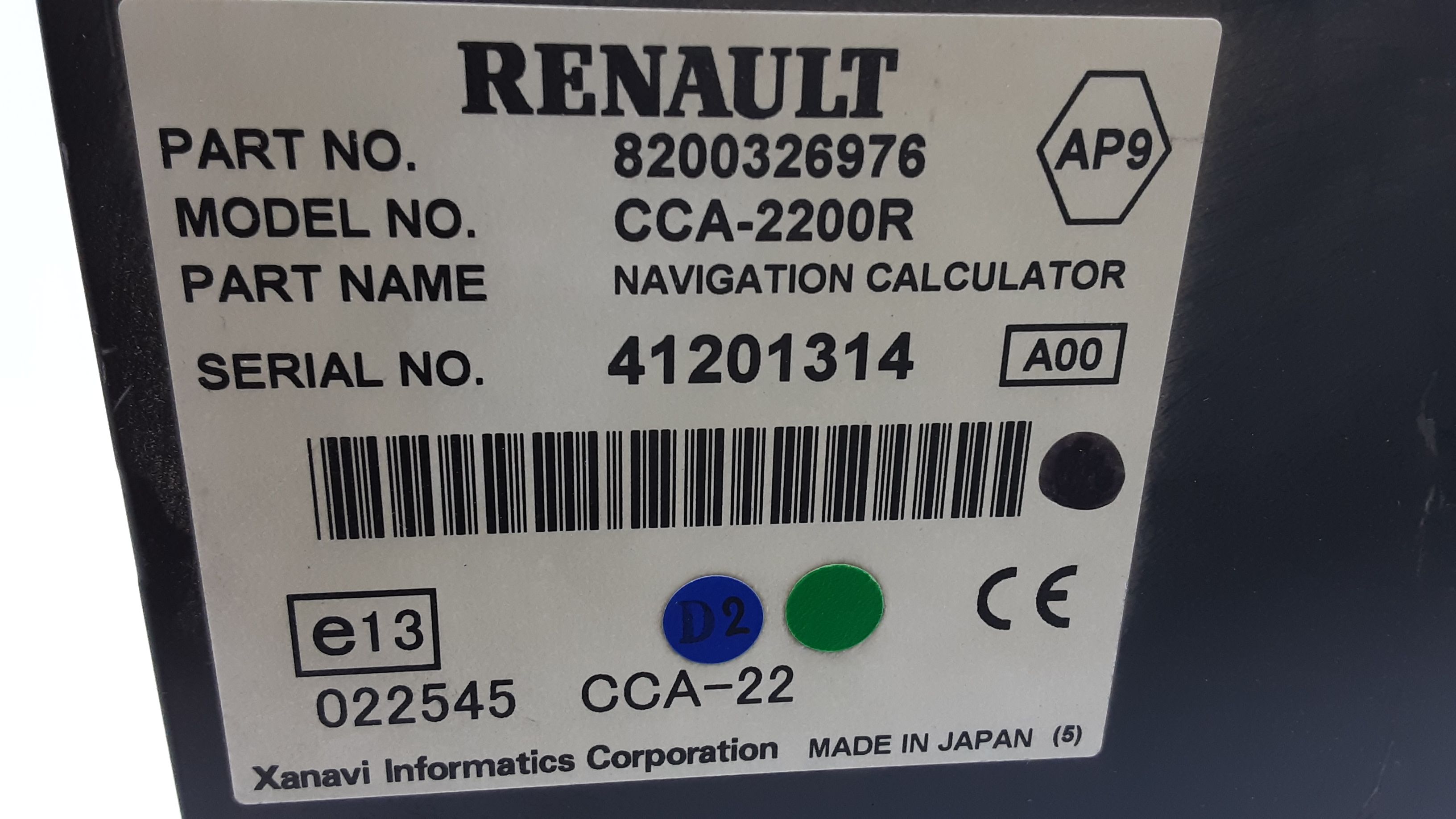 Lettore DVD RENAULT Laguna Grand Tour 3 Serie