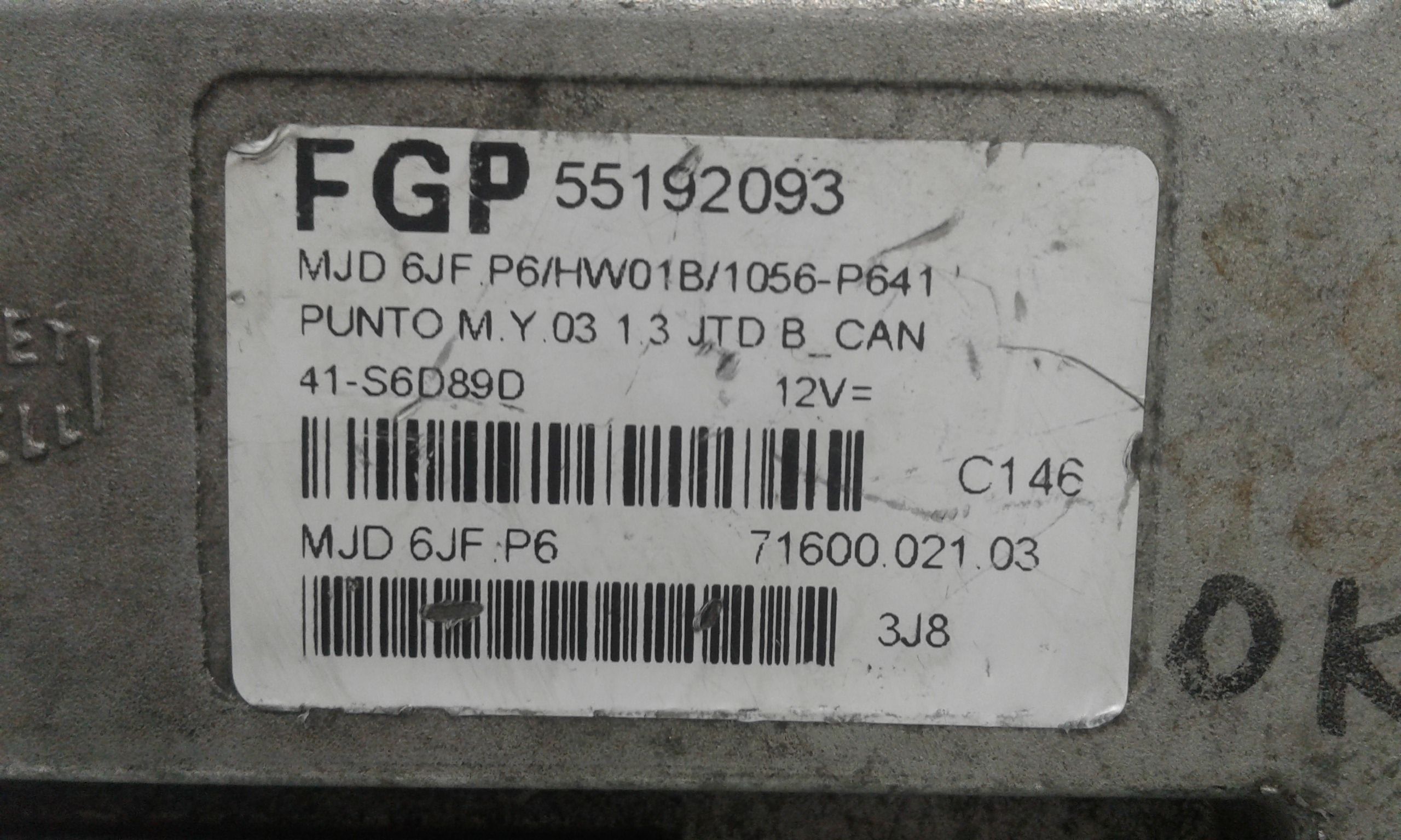 Centralina motore FIAT Panda 2 Serie