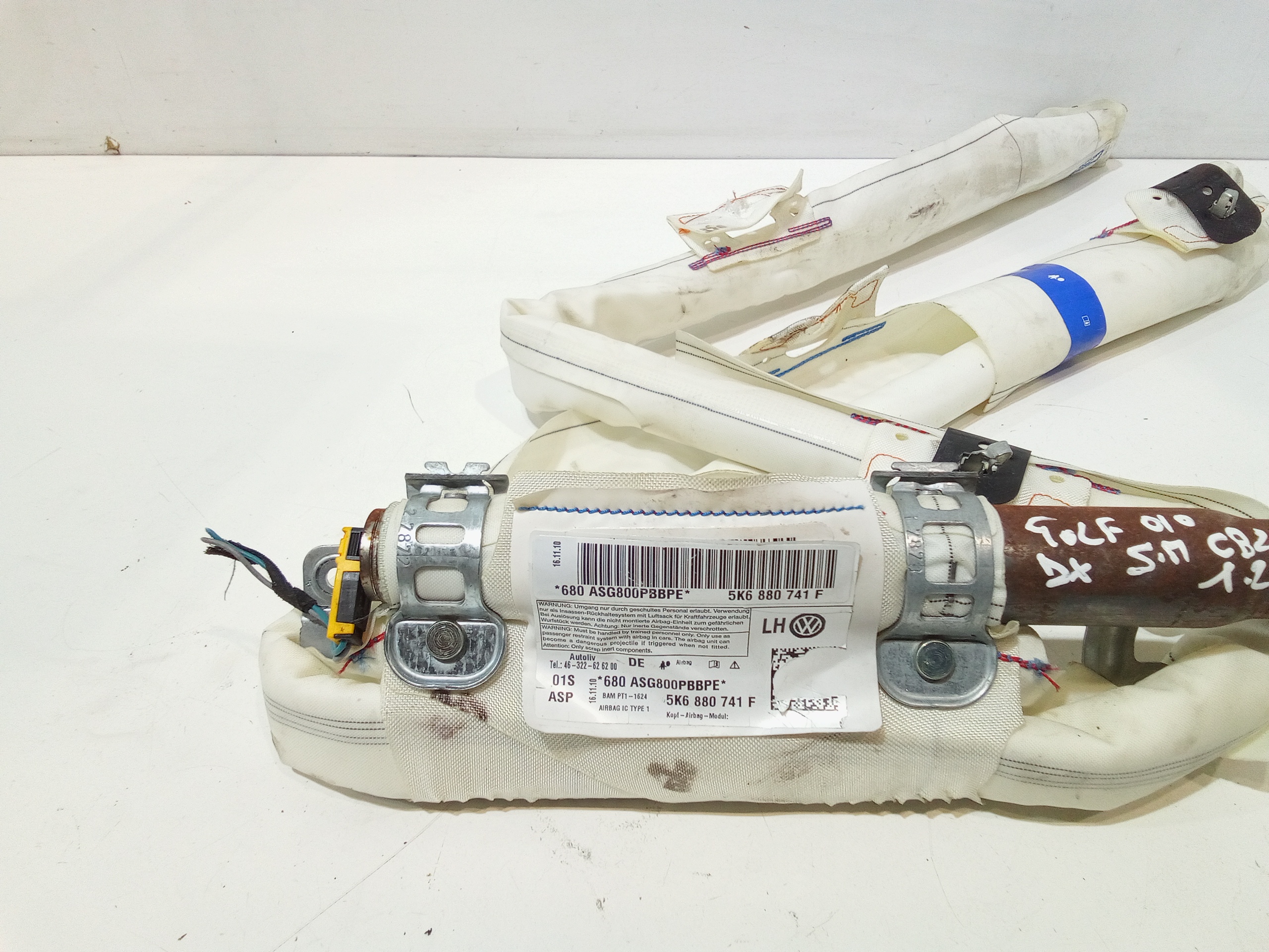 Airbag a tendina laterale passeggero per Volkswagen Golf 6 Berlina (08>12) (2008 - 2012)