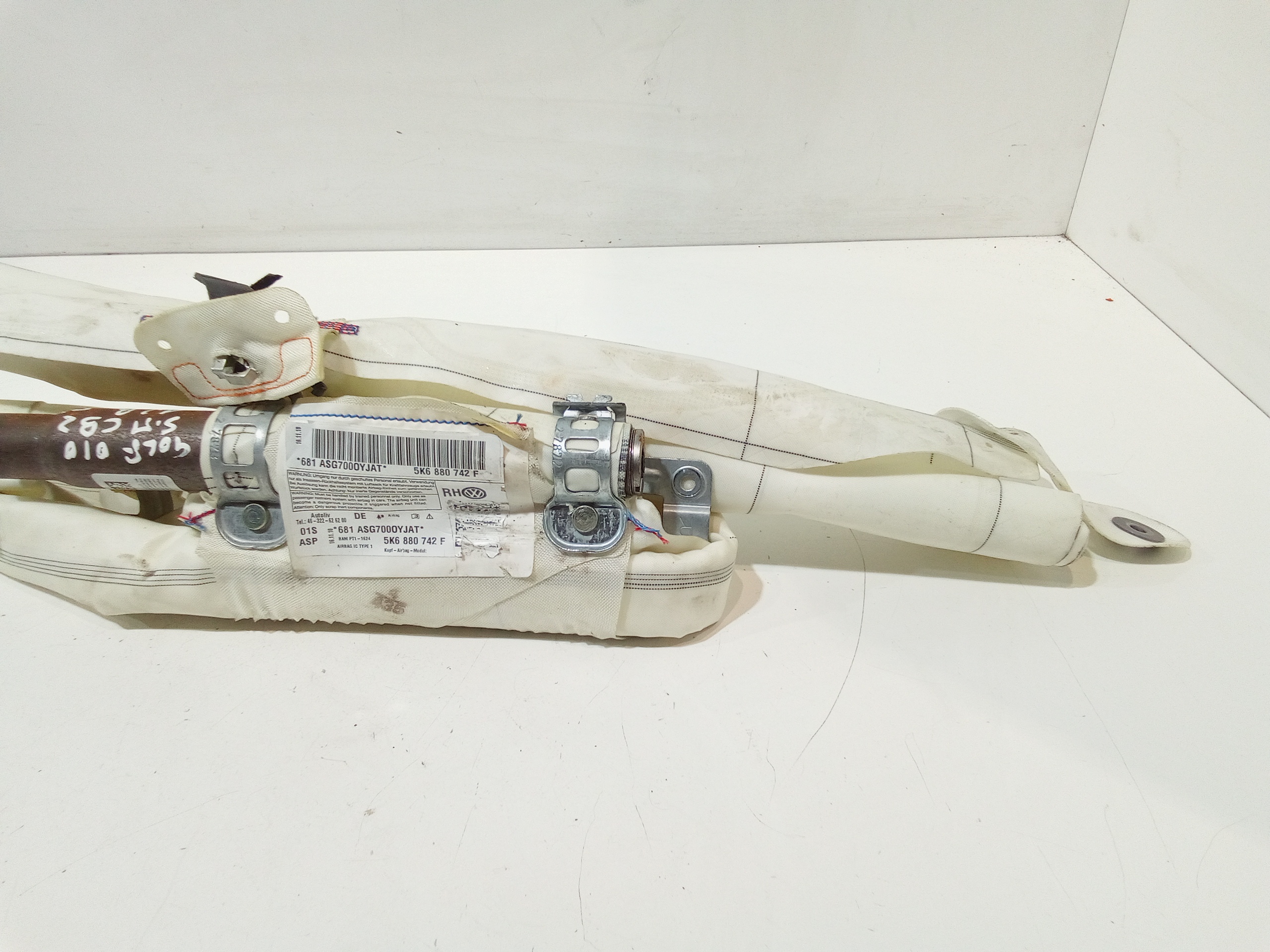 Airbag a tendina laterale Sinistro Guida per Volkswagen Golf 6 Berlina (08>12) (2008 - 2012)