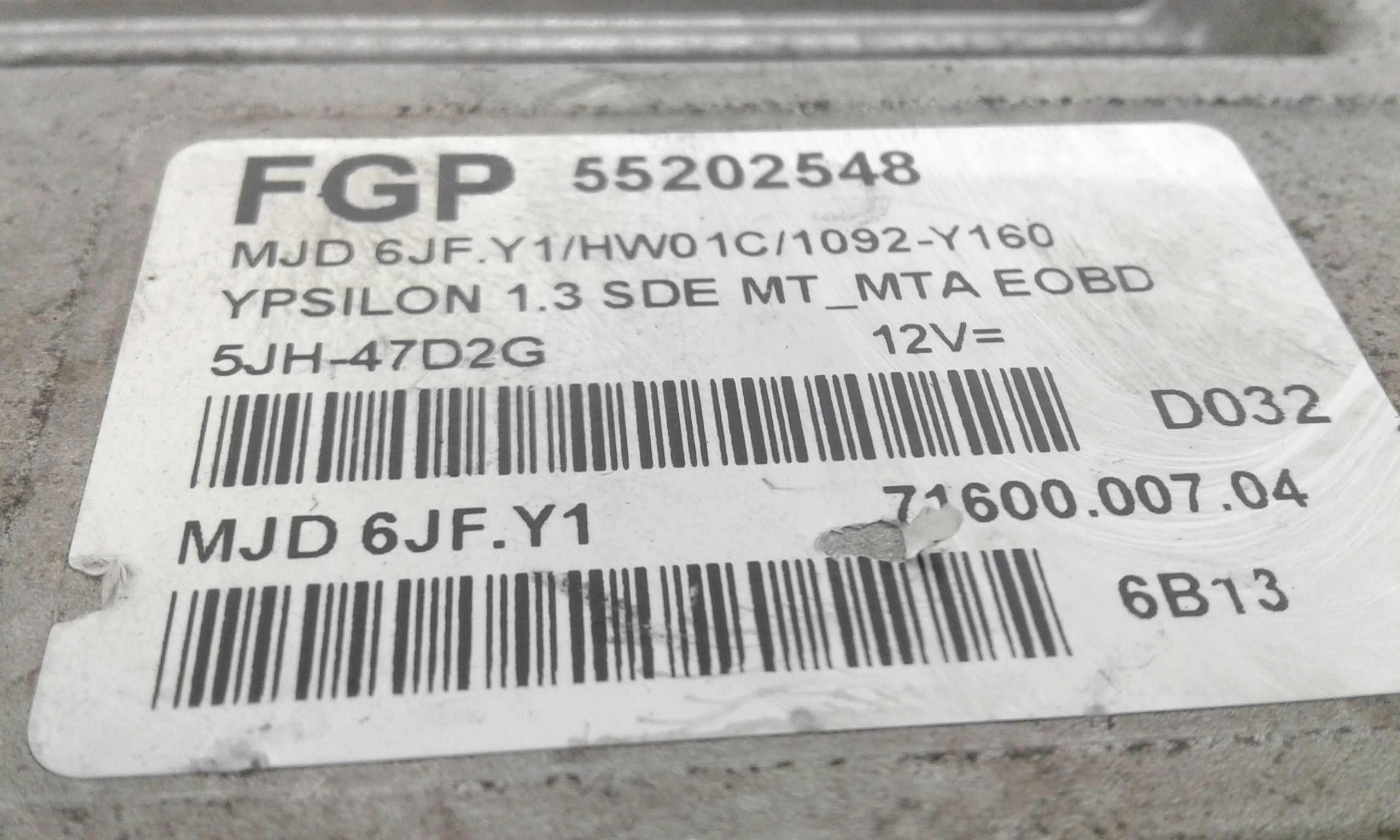 Centralina motore LANCIA Ypsilon 1 Serie