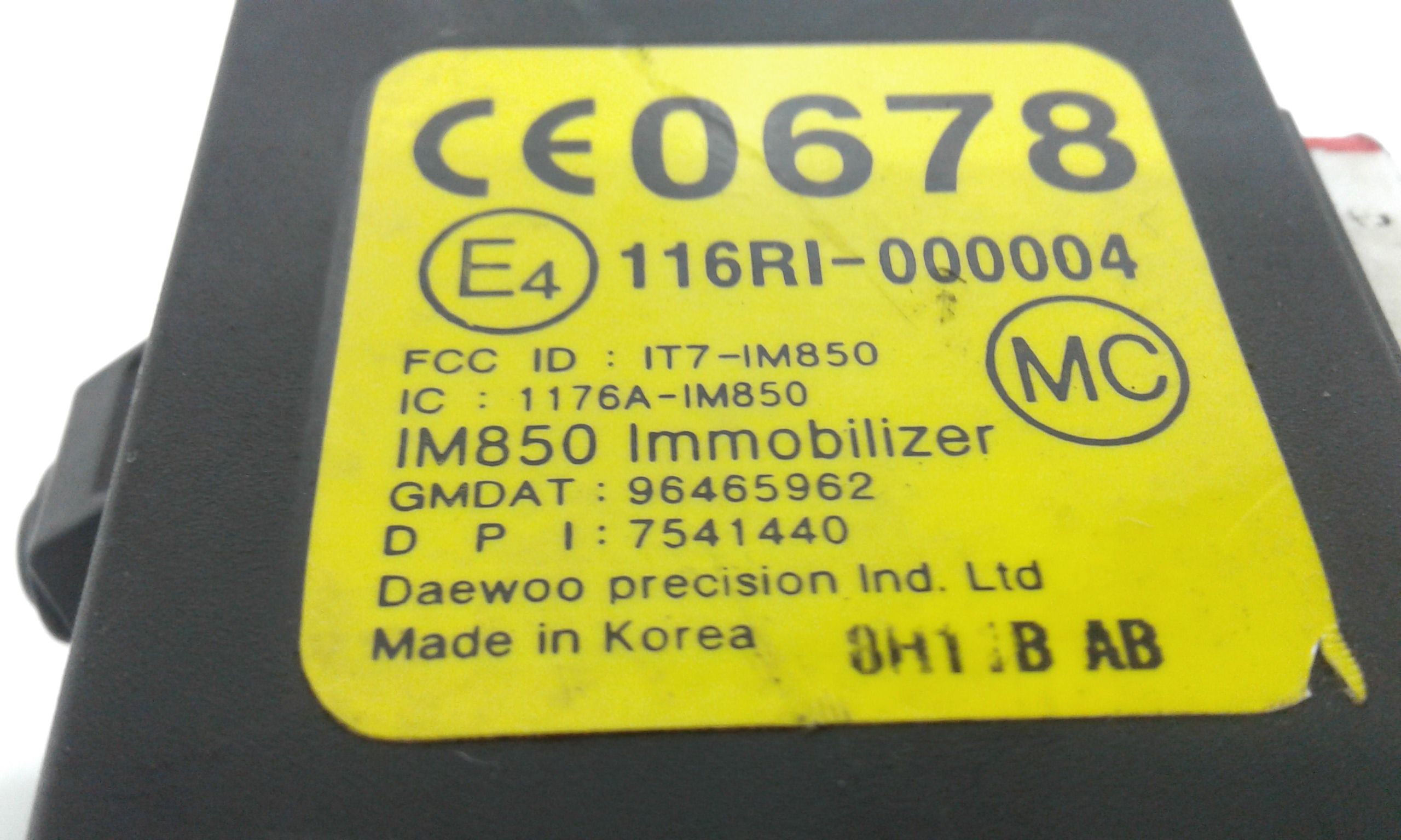 Blocchetto Accensione CHEVROLET Matiz 4 Serie