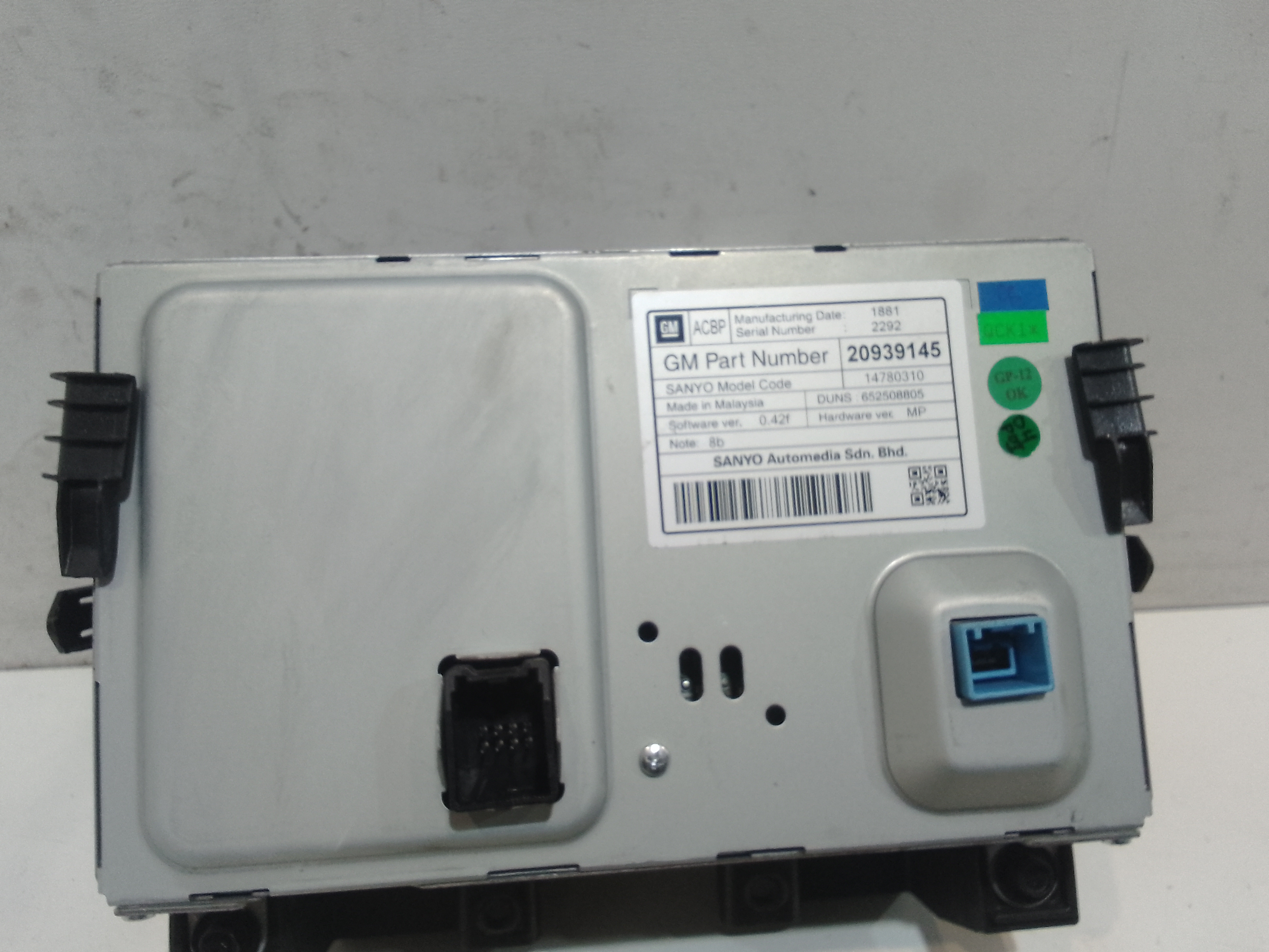 Schermo display navigatore  solo schermo  per Chevrolet Cruze Berlina (2009 - In produzione)