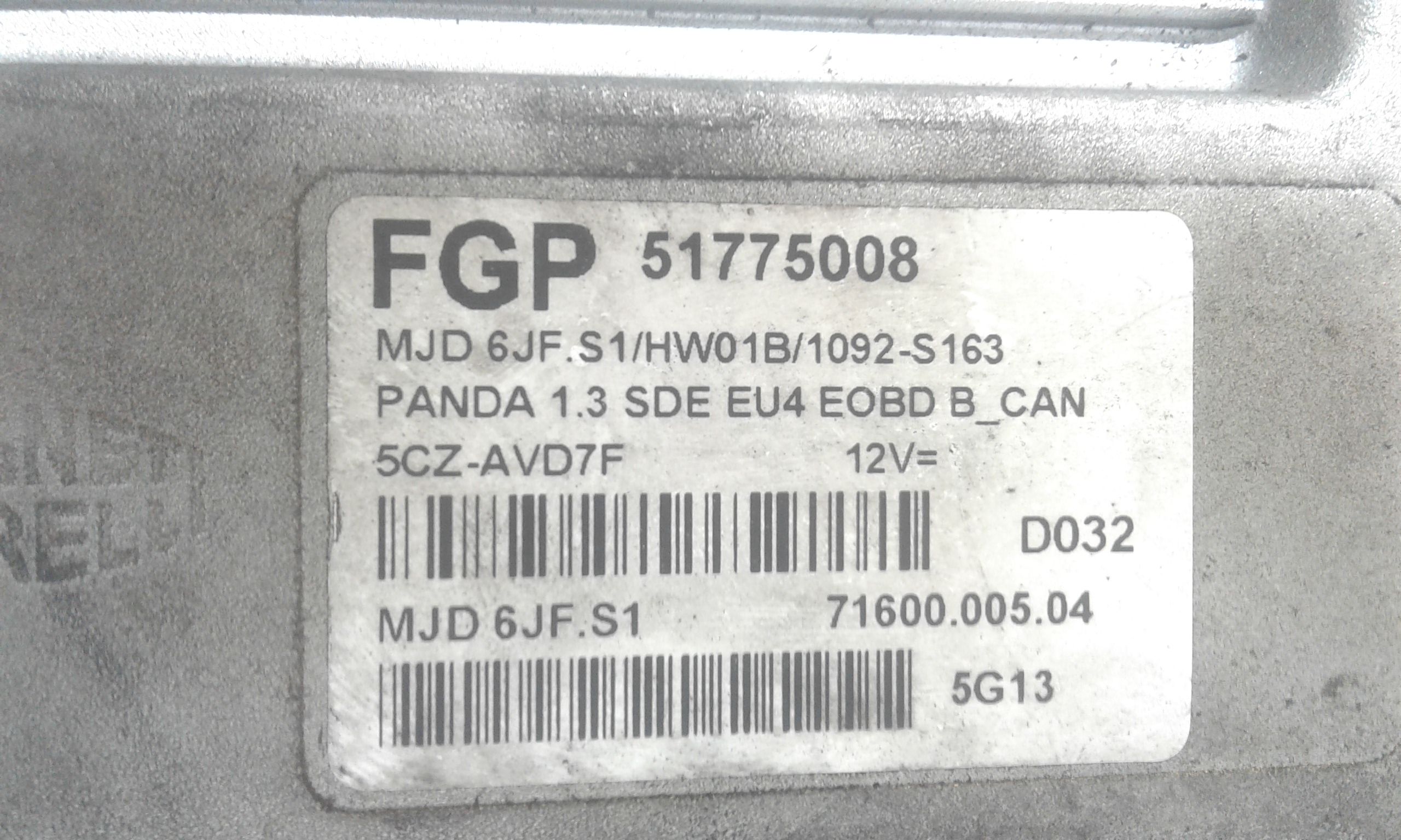 Centralina motore FIAT Panda 2 Serie
