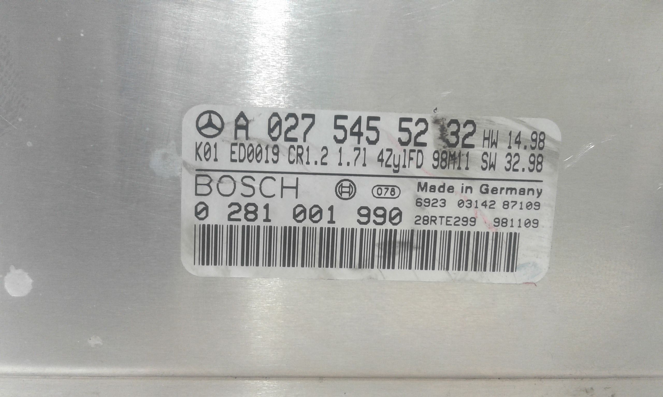 Centralina motore MERCEDES Classe A W168 1 Serie