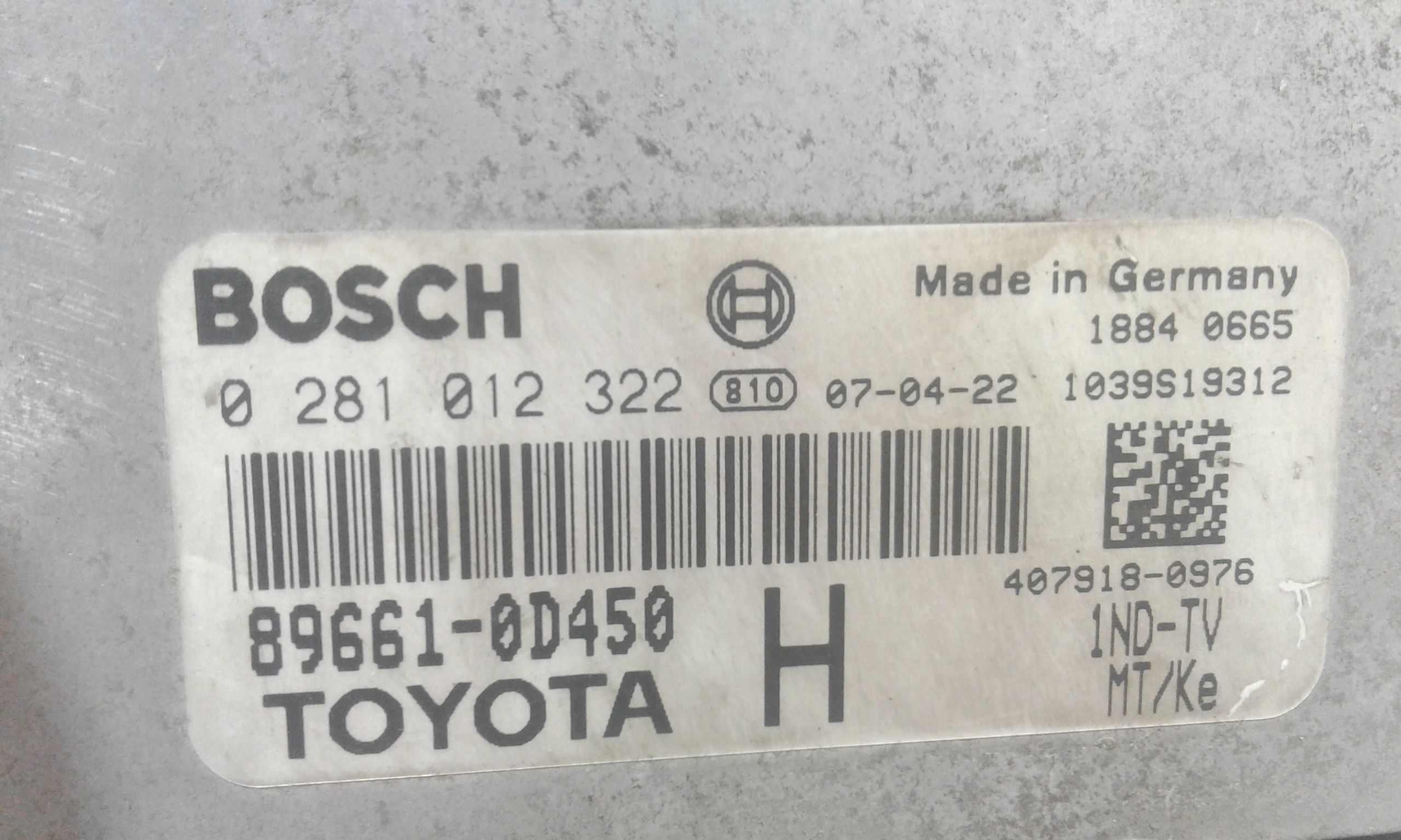 Centralina motore TOYOTA Yaris 3 Serie