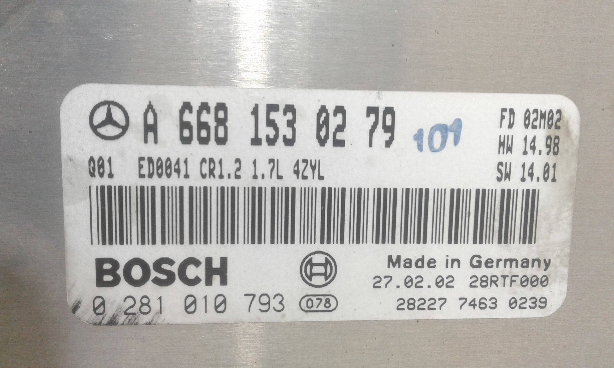 Centralina motore MERCEDES Classe A W168 1 Serie