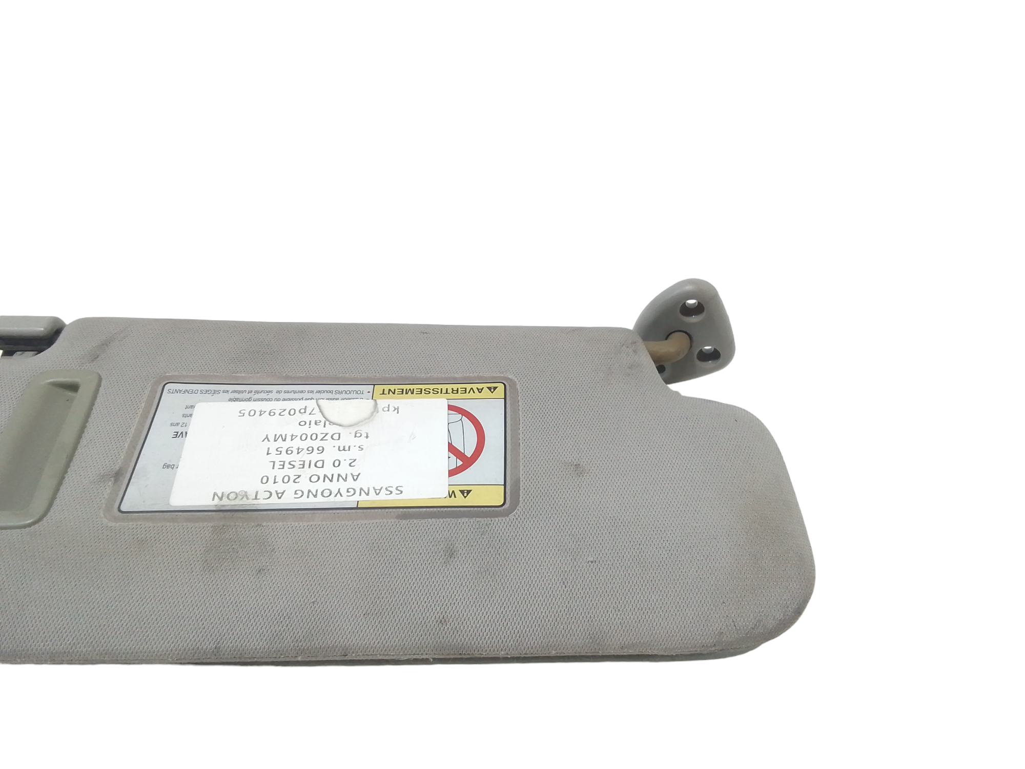 Parasole aletta anteriore Lato Guida per Ssangyong Actyon 1 Serie (2006 - In produzione)