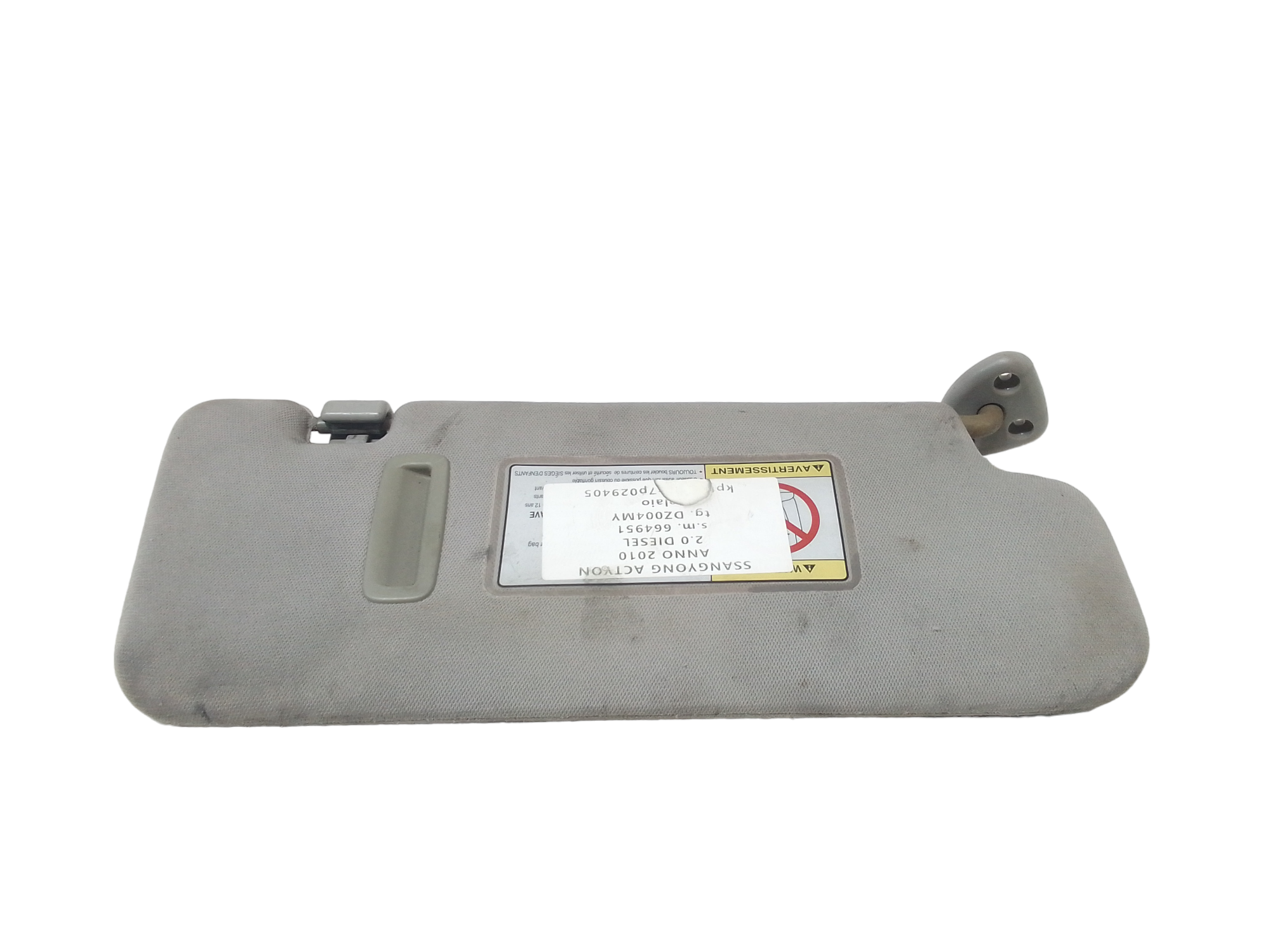 Parasole aletta anteriore Lato Guida per Ssangyong Actyon 1 Serie (2006 - In produzione)