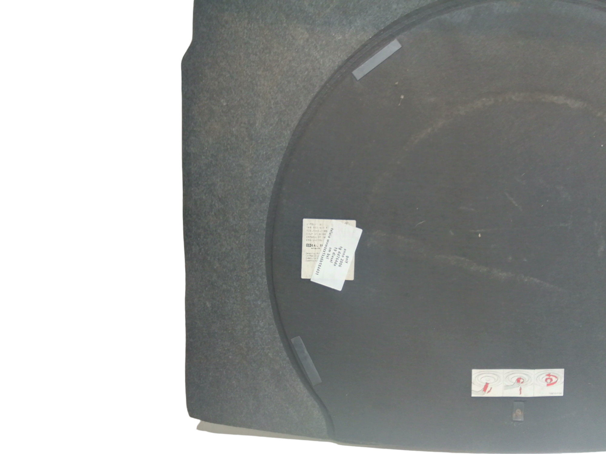 Moquette copri ruota di scorta per Volkswagen Golf 5 Berlina (03>08) (2003 - 2008)