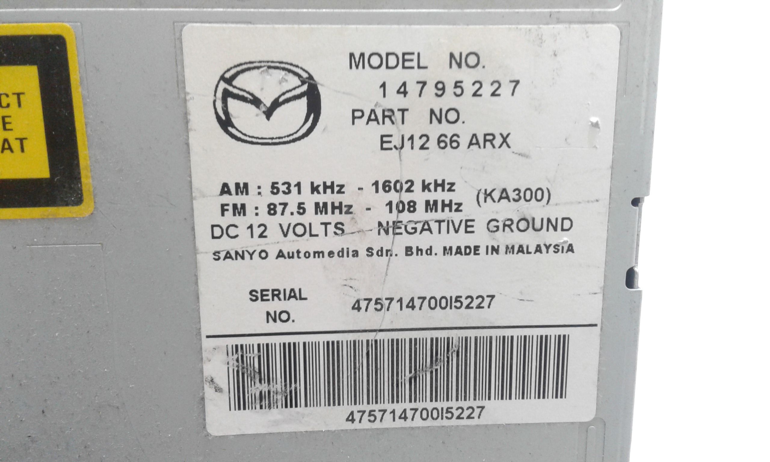 Autoradio MP3 MAZDA CX-7 2 Serie