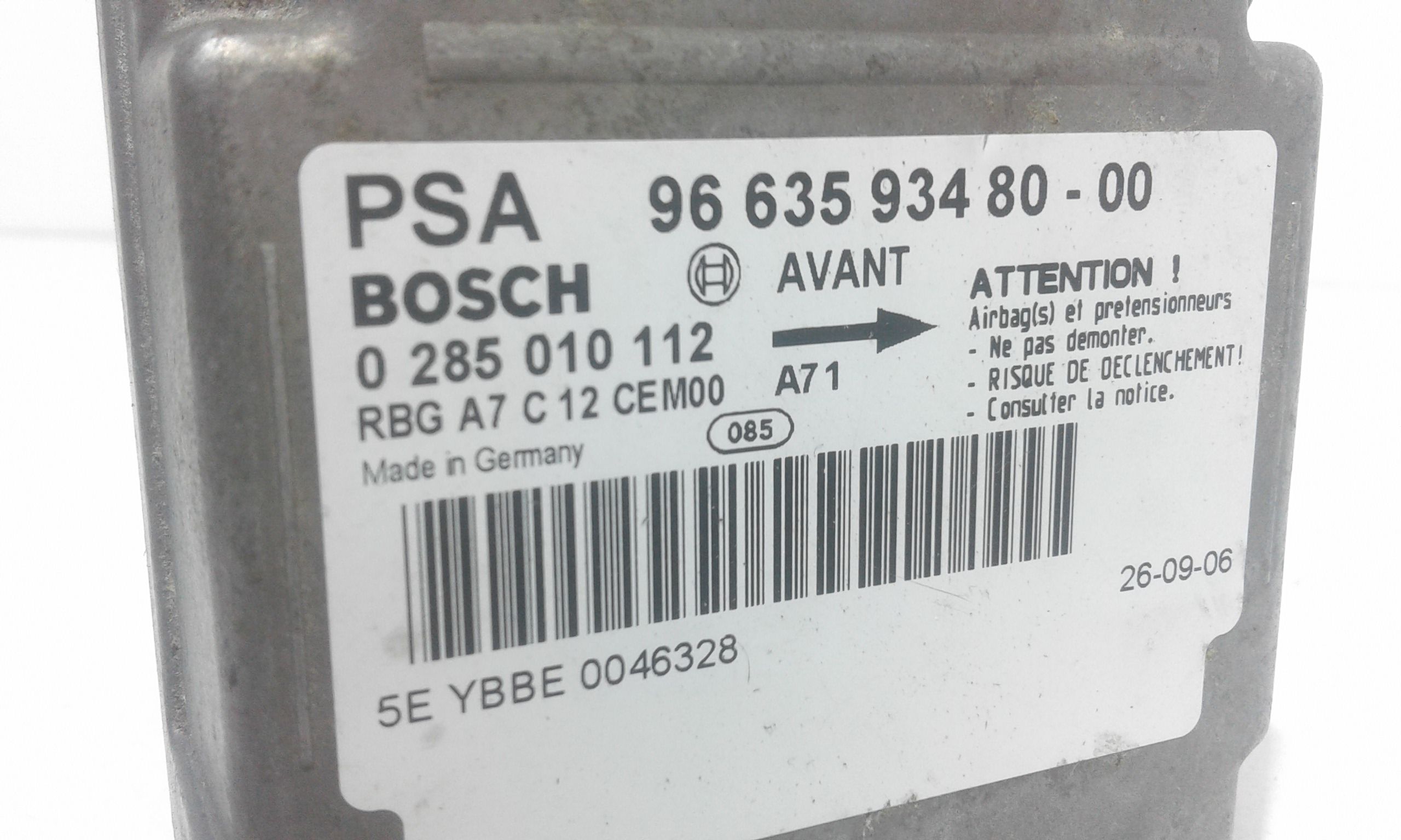 Centralina Airbag PEUGEOT 207 1 Serie