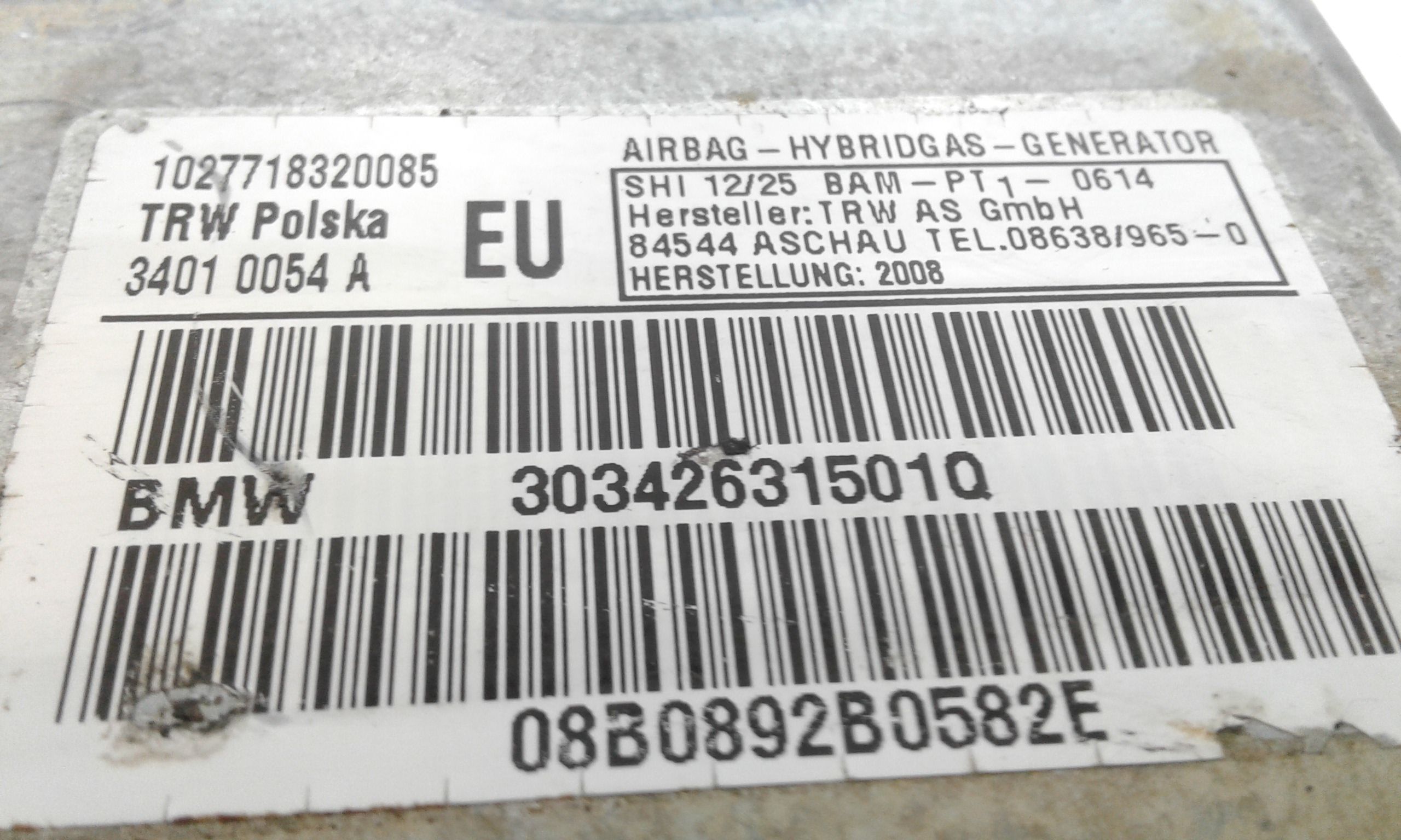 Airbag porta anteriore sinistra guida BMW X3 1 Serie