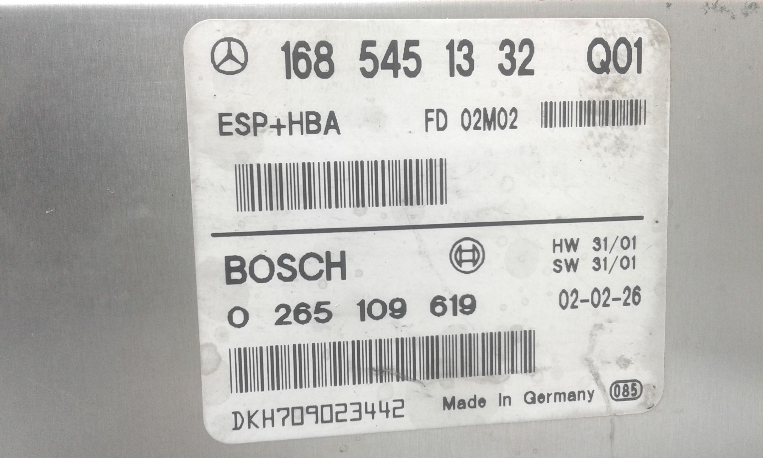 ESP MERCEDES Classe A W168 1 Serie