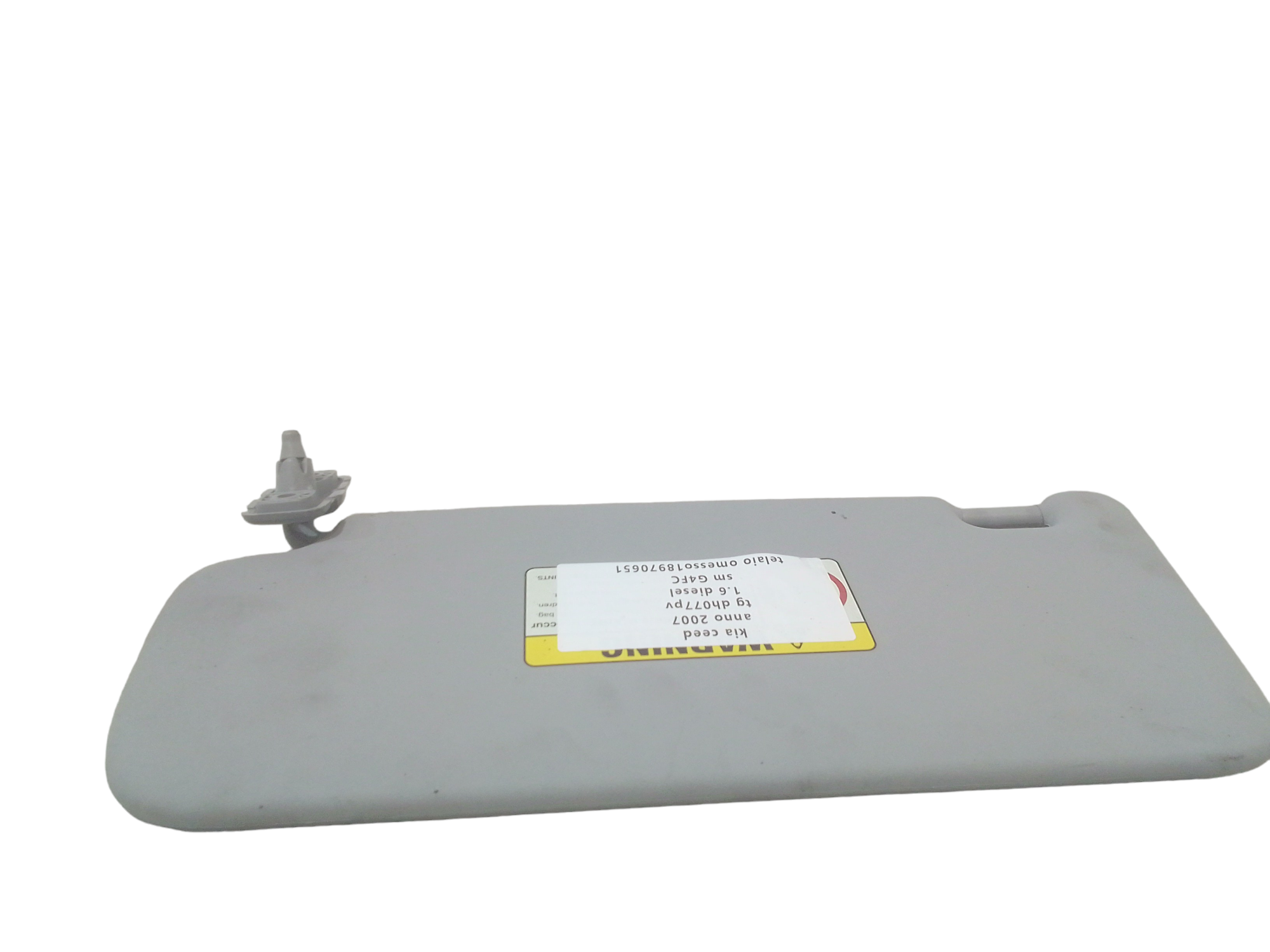 Parasole aletta Lato Passeggero per Kia Cee d 1 Serie (2006 - 2012)