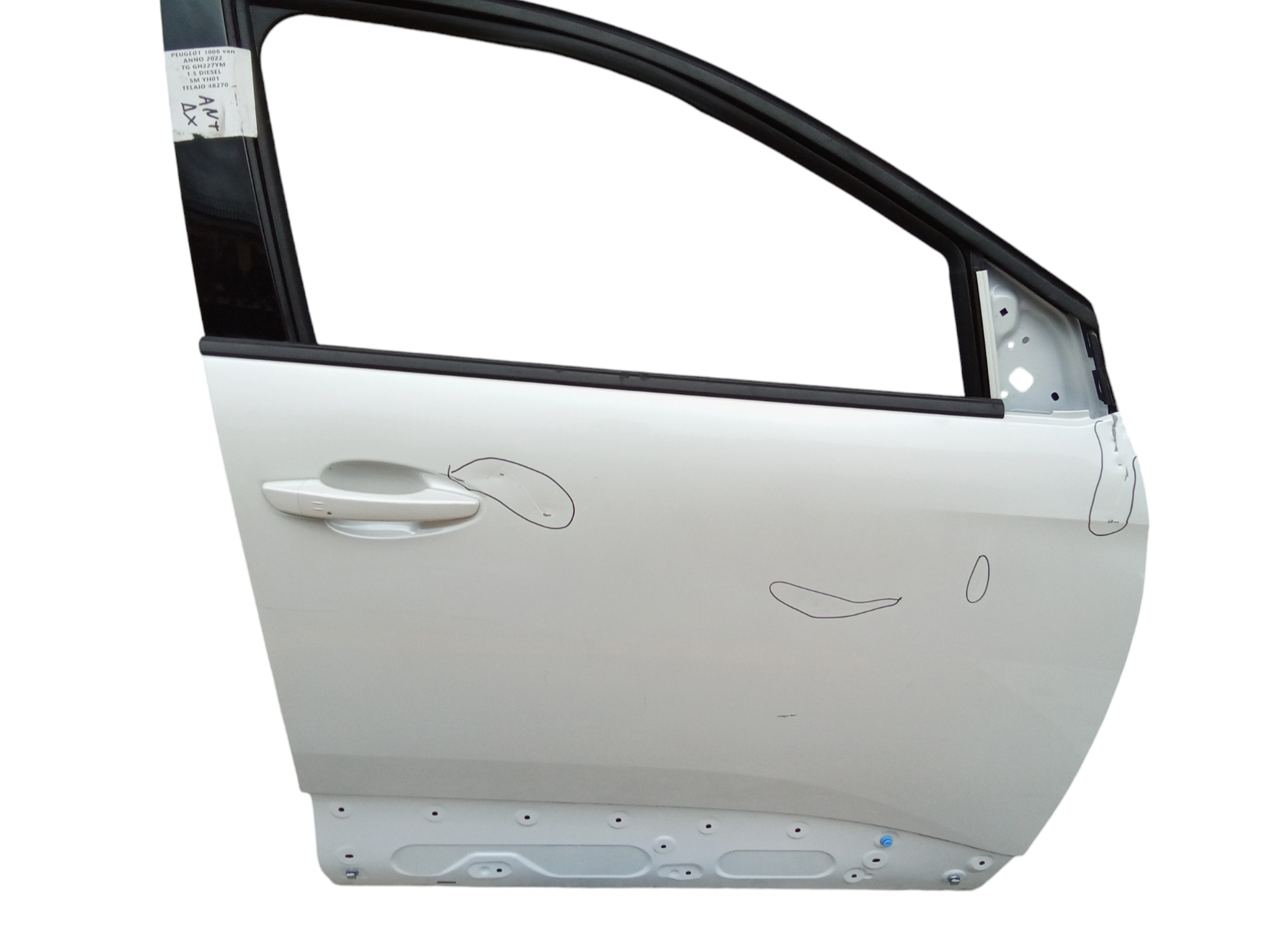 Portiera anteriore Destra per Peugeot 3008 Serie (16>) (2016 - In produzione)