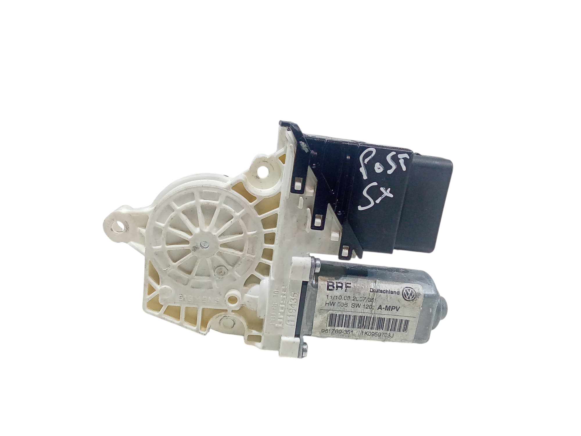 Motorino Alzavetro posteriore Sinistro per Volkswagen Touran 2 Serie (2007 - 2010)