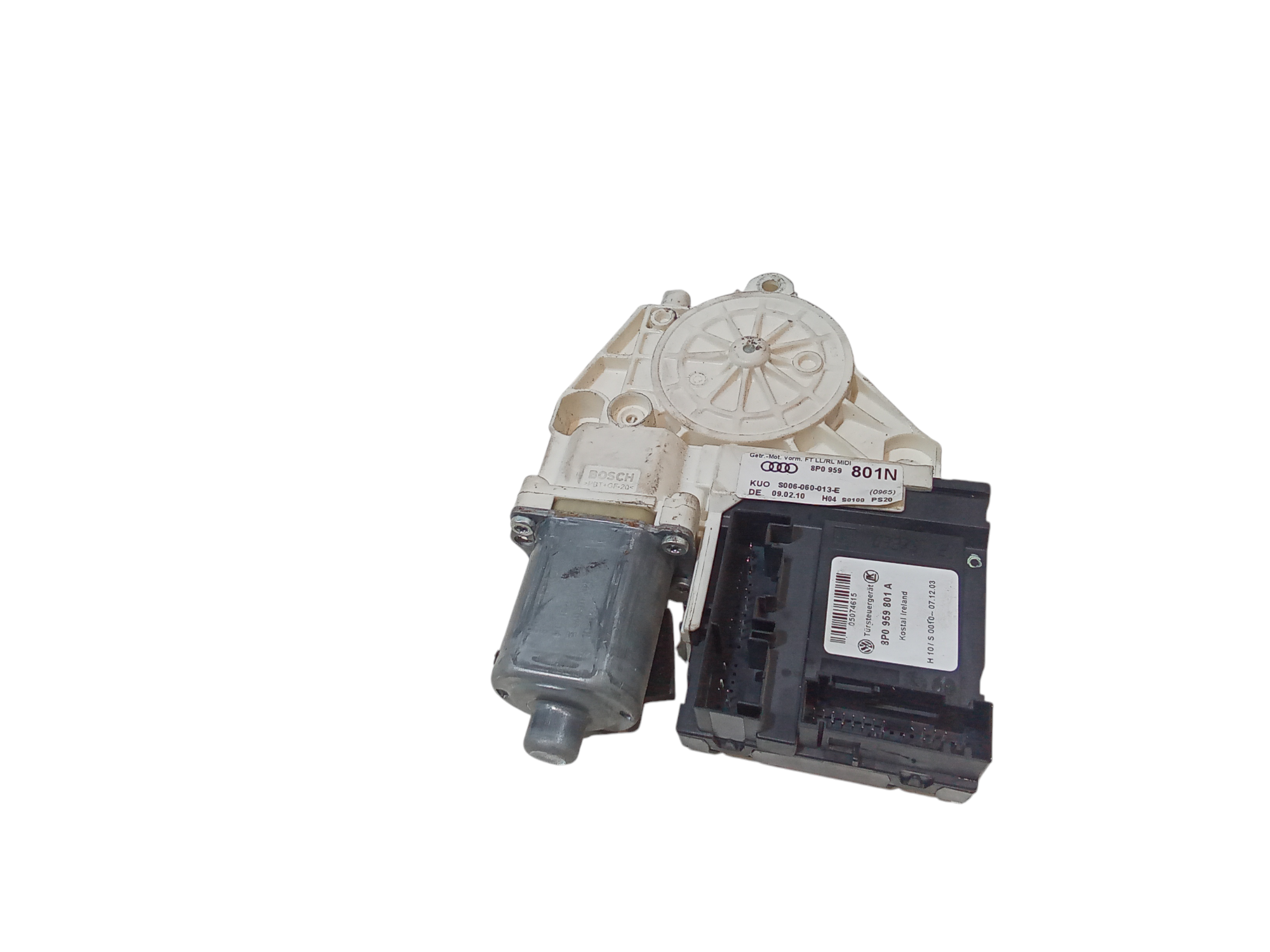 Motorino Alzavetro anteriore Sinistro per Audi A3 Sportback Serie (8pa) (04>08) (2004 - 2008)