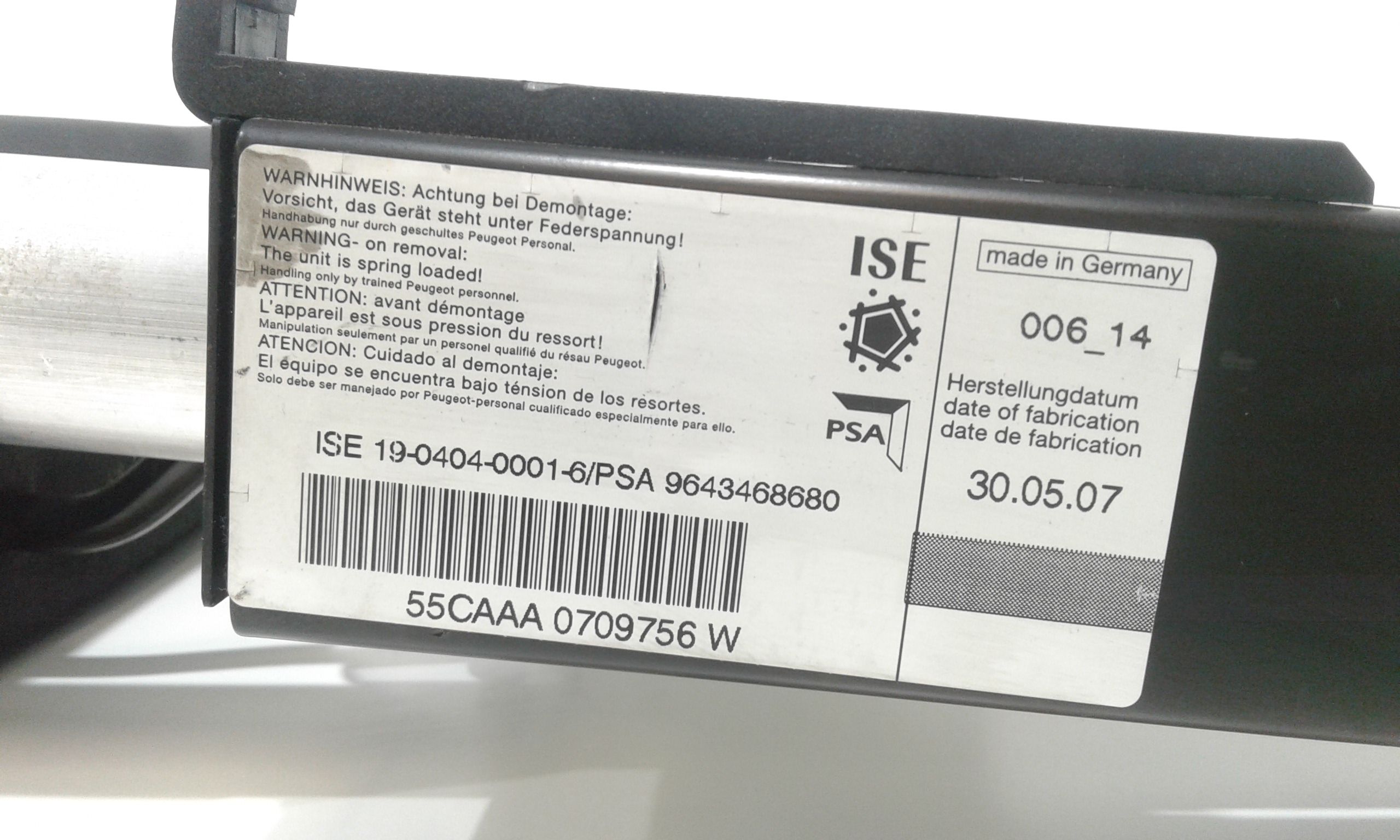 Roll Bar alluminio DX passeggero PEUGEOT 307 Cabrio 2 Serie