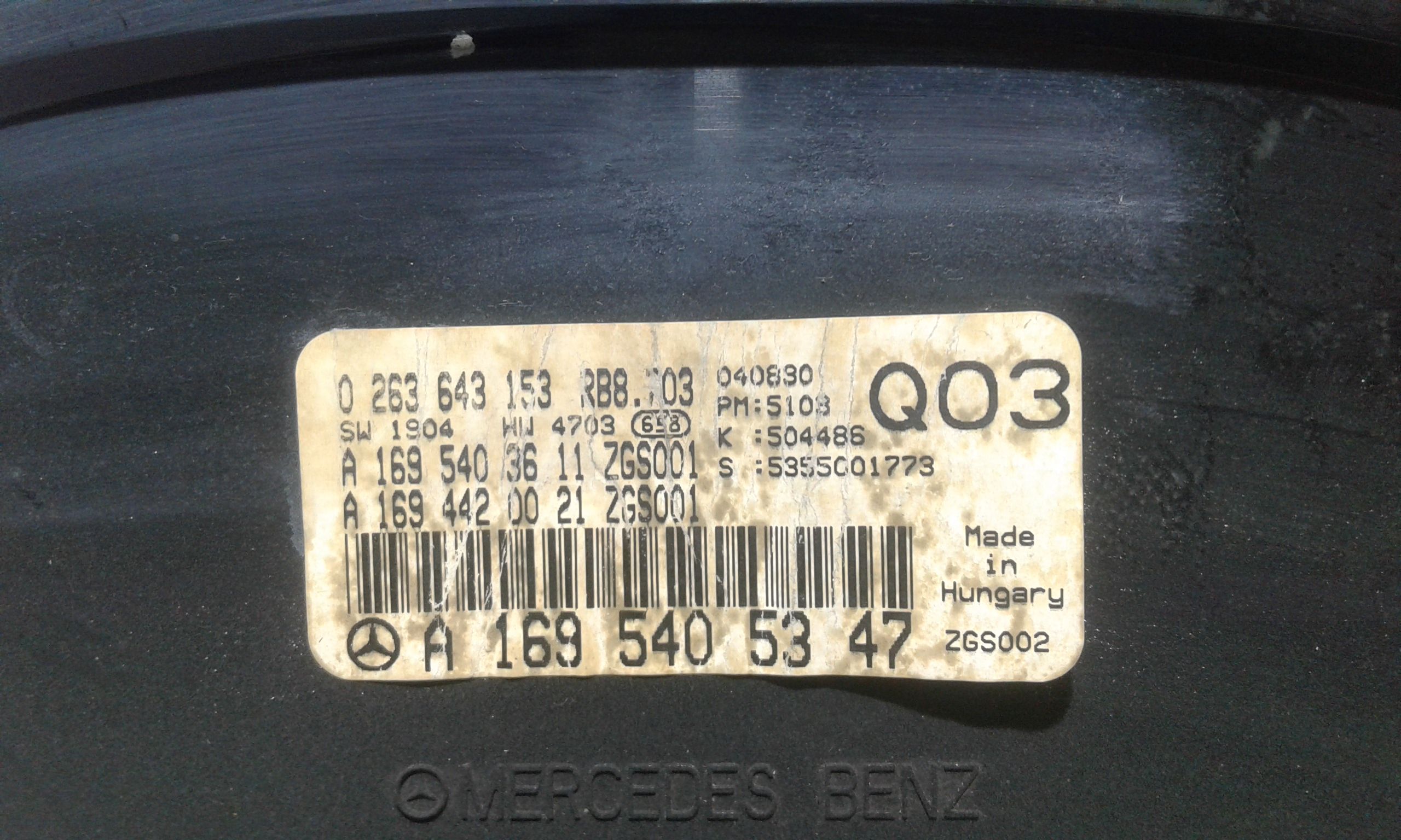 Quadro Strumenti MERCEDES Classe A W169 3 Serie