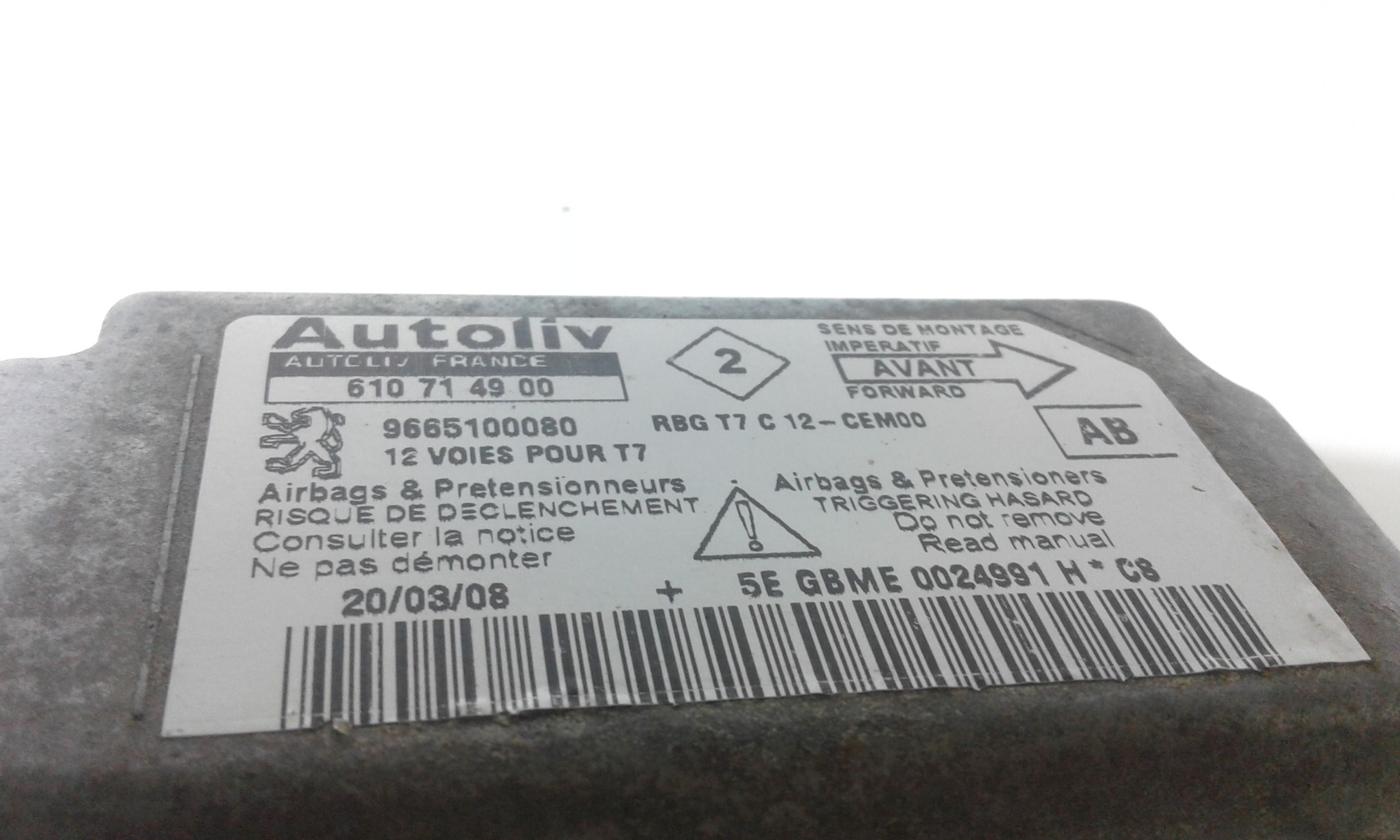 Centralina Airbag PEUGEOT 308 1 Serie