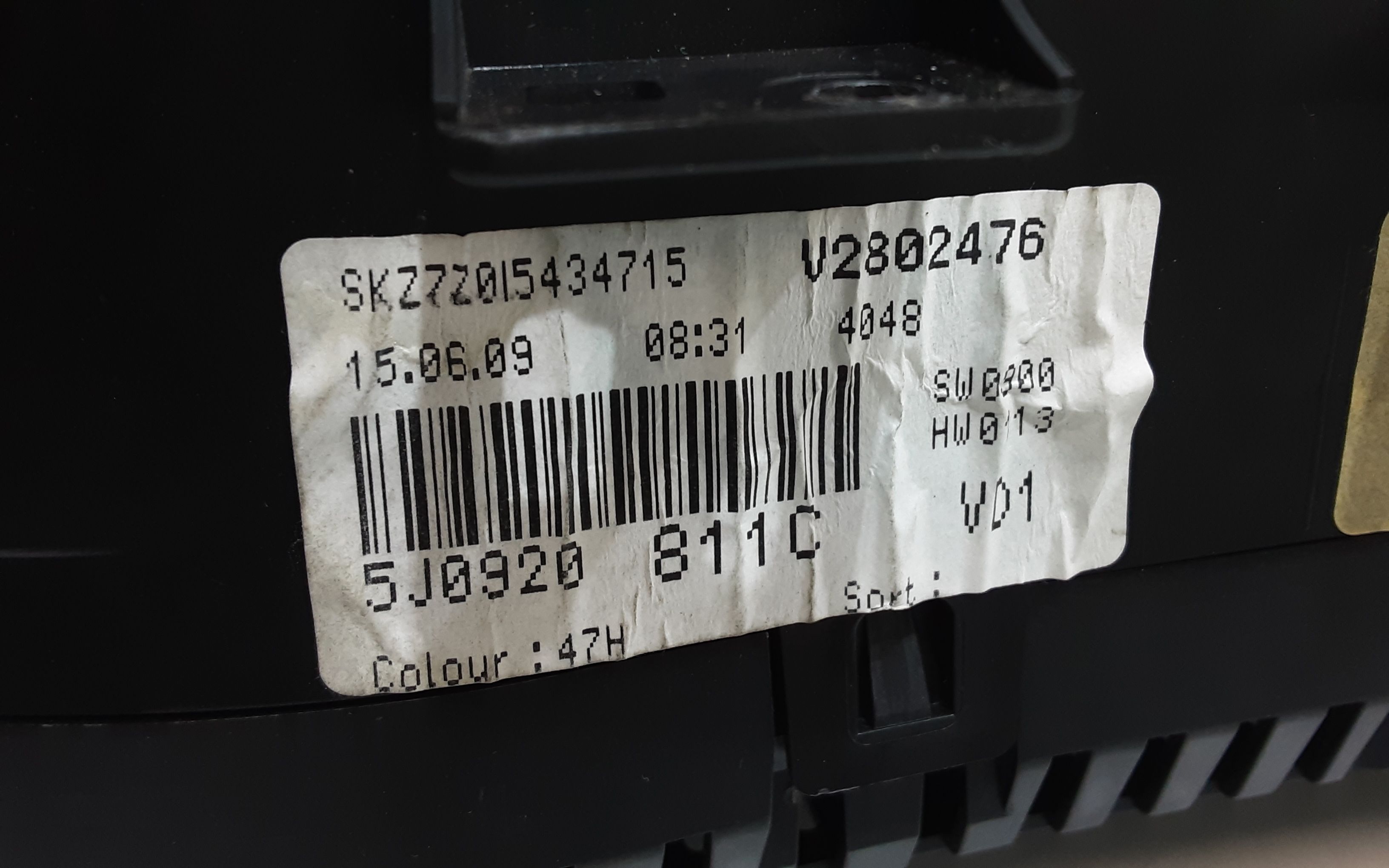 Quadro Strumenti SKODA Fabia Berlina 2 Serie