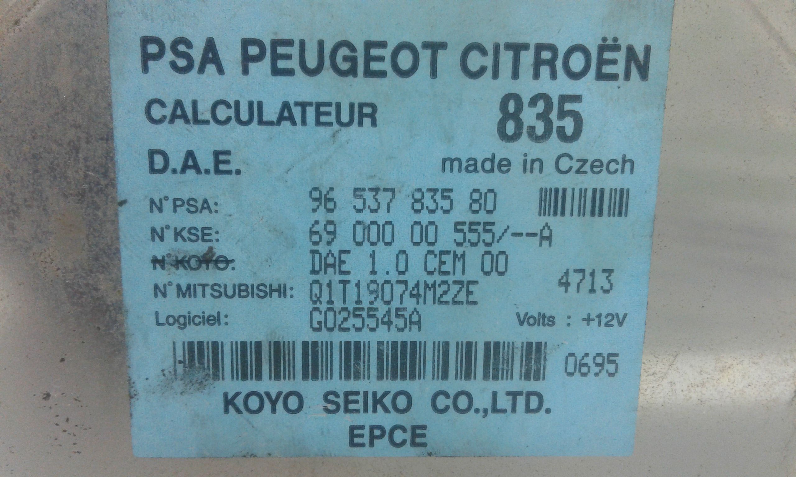 Centralina Servosterzo CITROEN C3 1 Serie