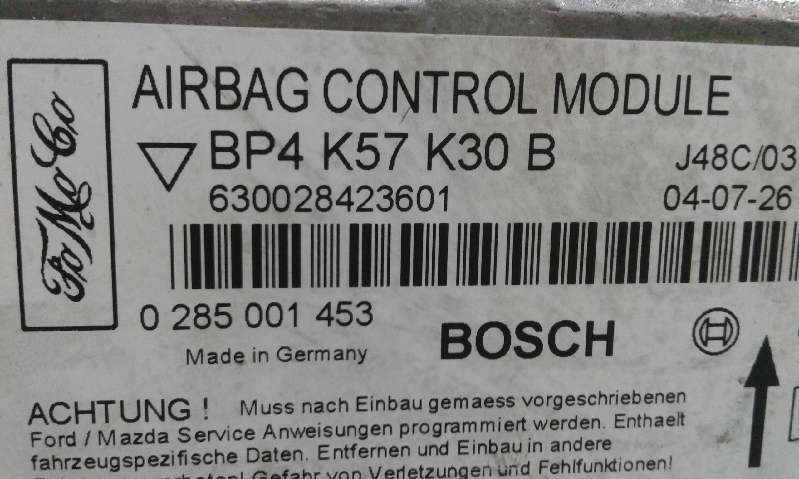 Kit Airbag senza cruscotto MAZDA 6 Berlina