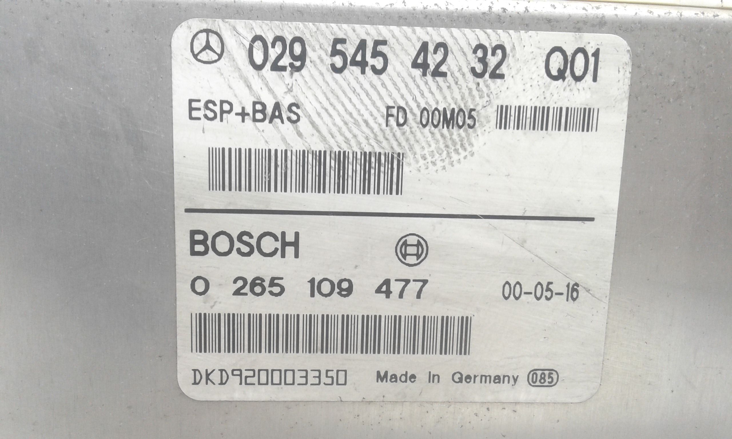 ESP MERCEDES Classe A W168 1 Serie