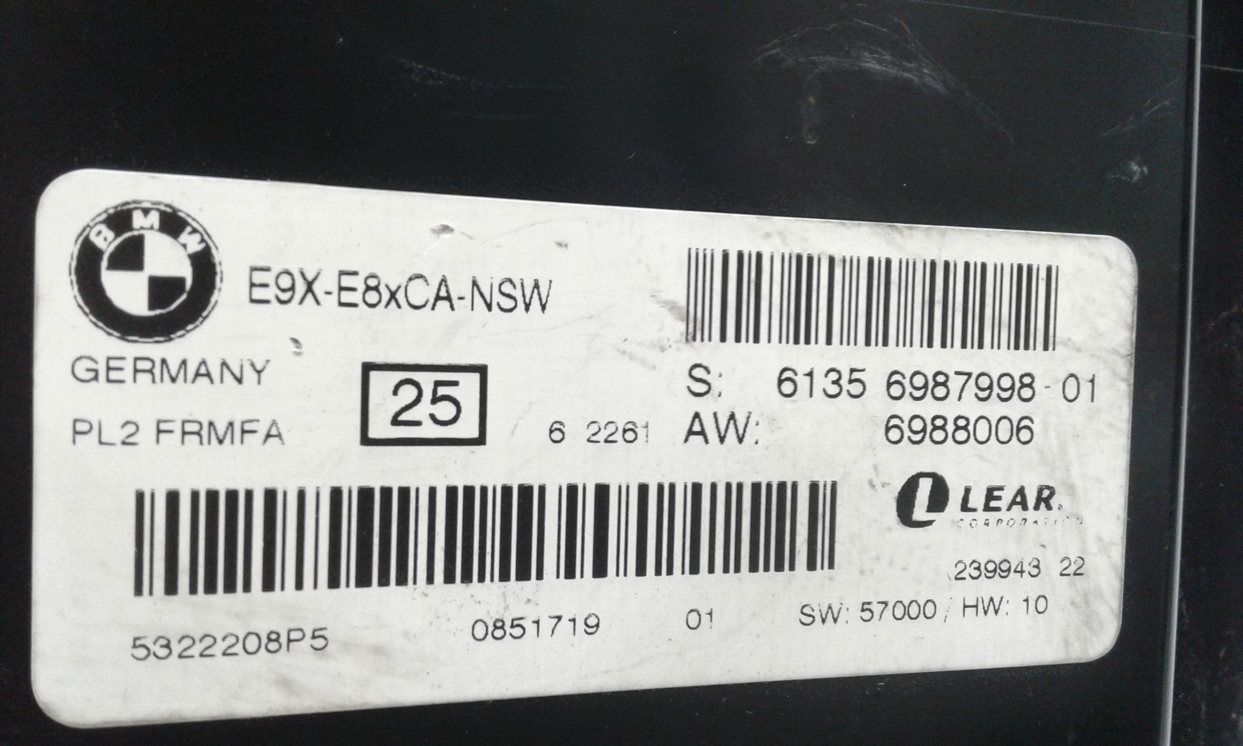 Centralina Luci Modulo vano piedi BMW Serie 3 E90 Berlina