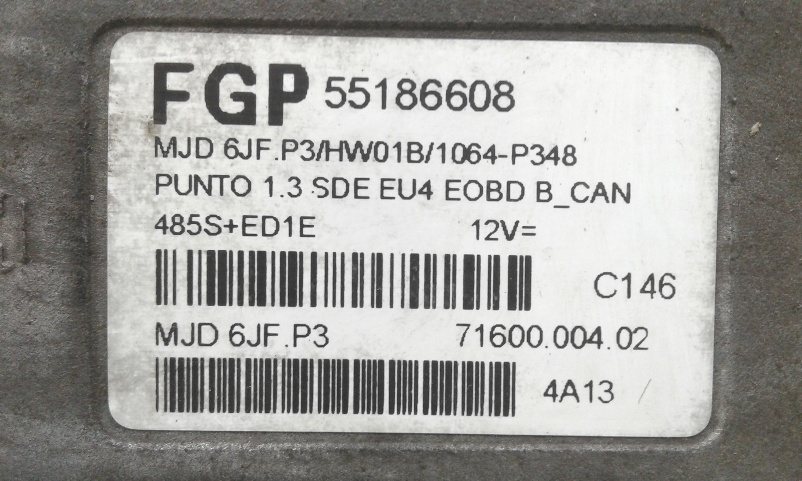 Centralina motore FIAT Punto Berlina 3P 3 Serie