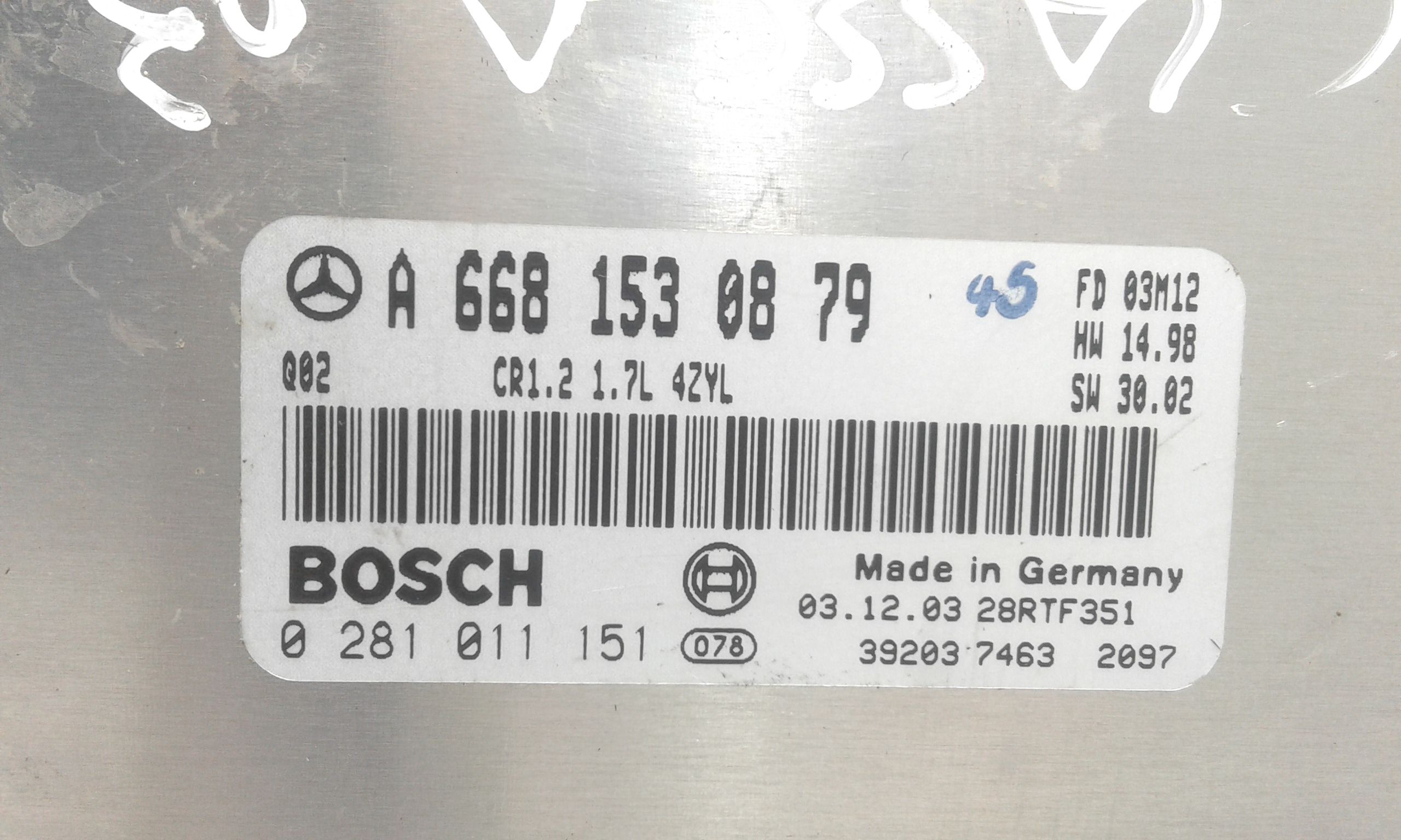 Centralina motore MERCEDES Classe A W168 2 Serie