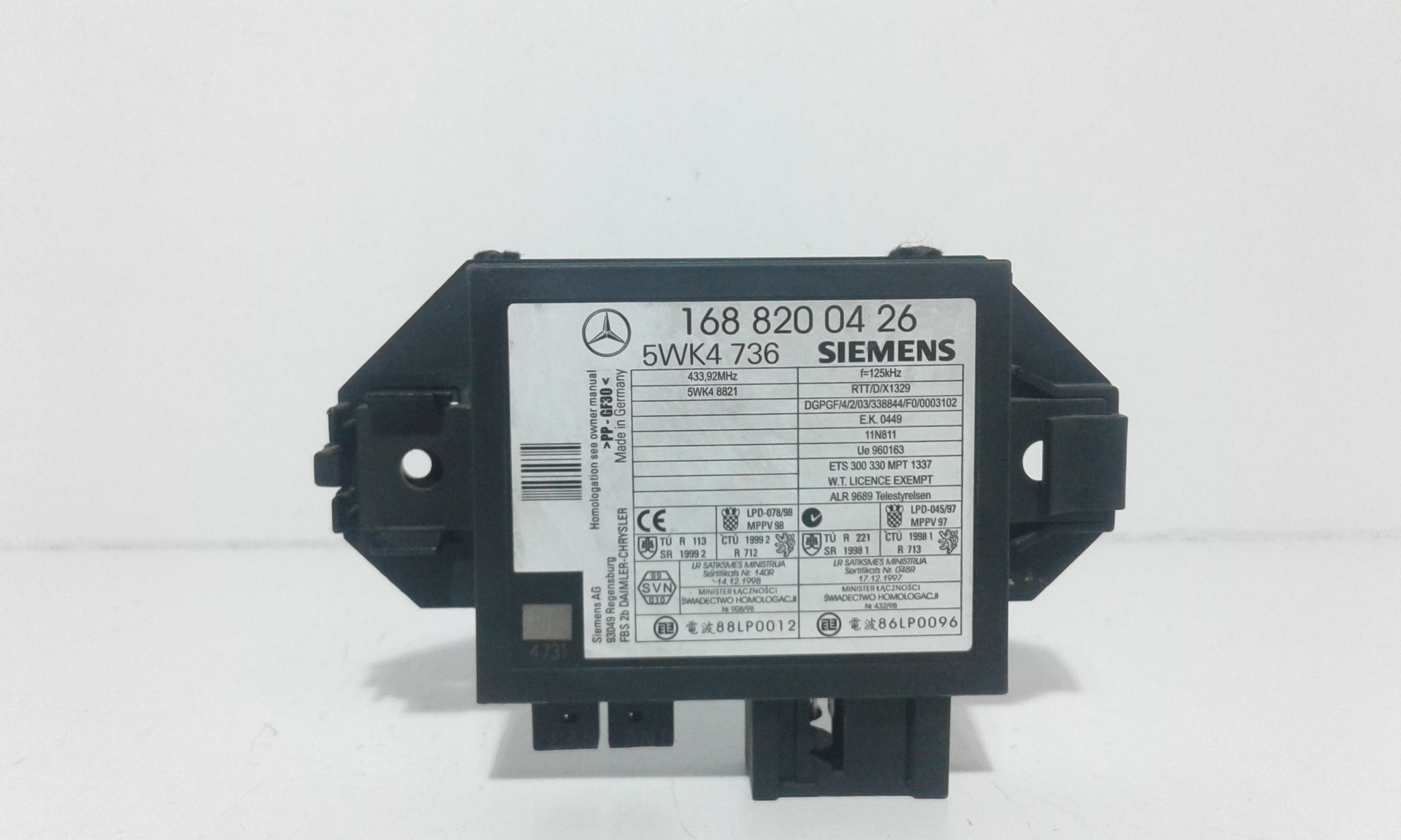 Centralina immobilizer MERCEDES Classe A W168 2 Serie